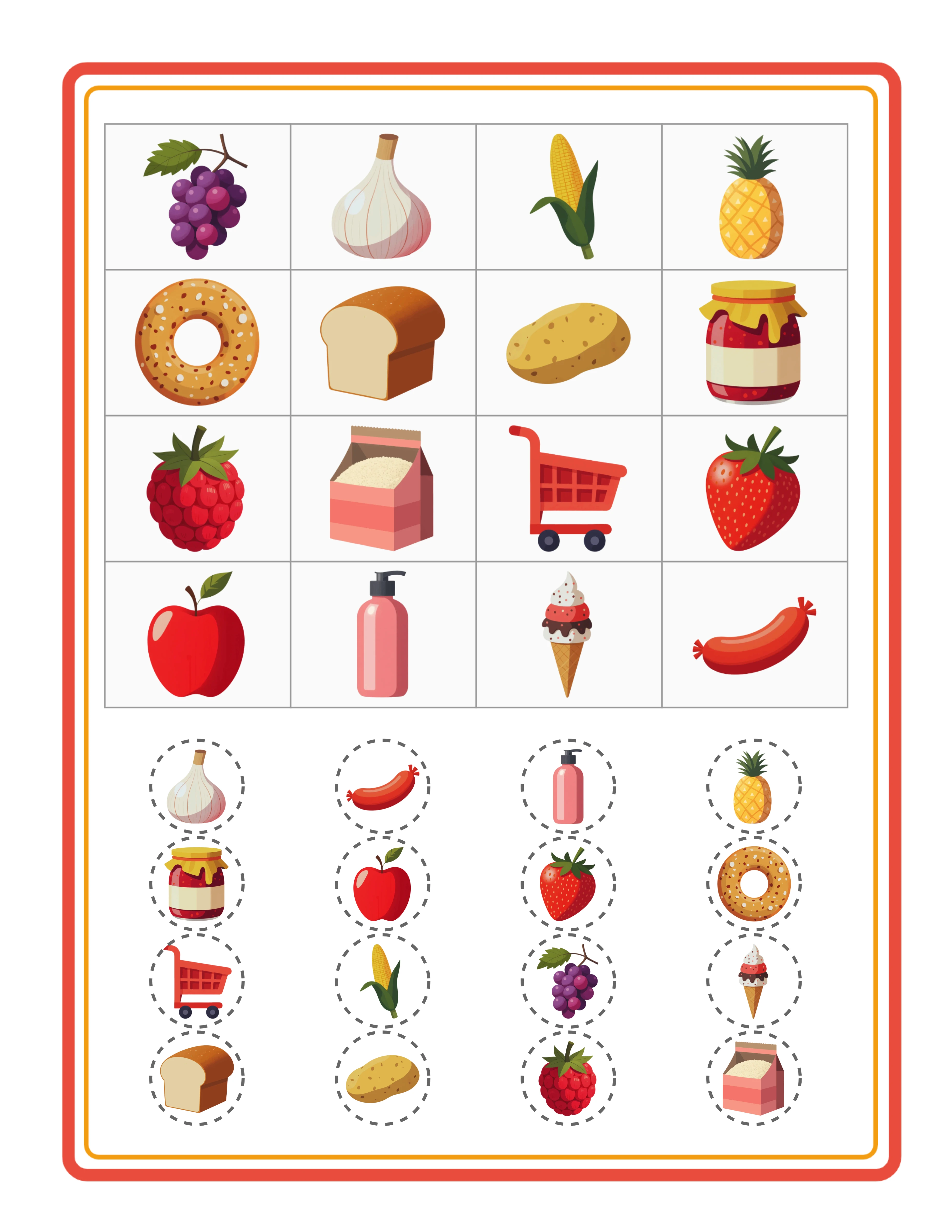 Bilder-Bingo Arbeitsblatt Beispiel 2