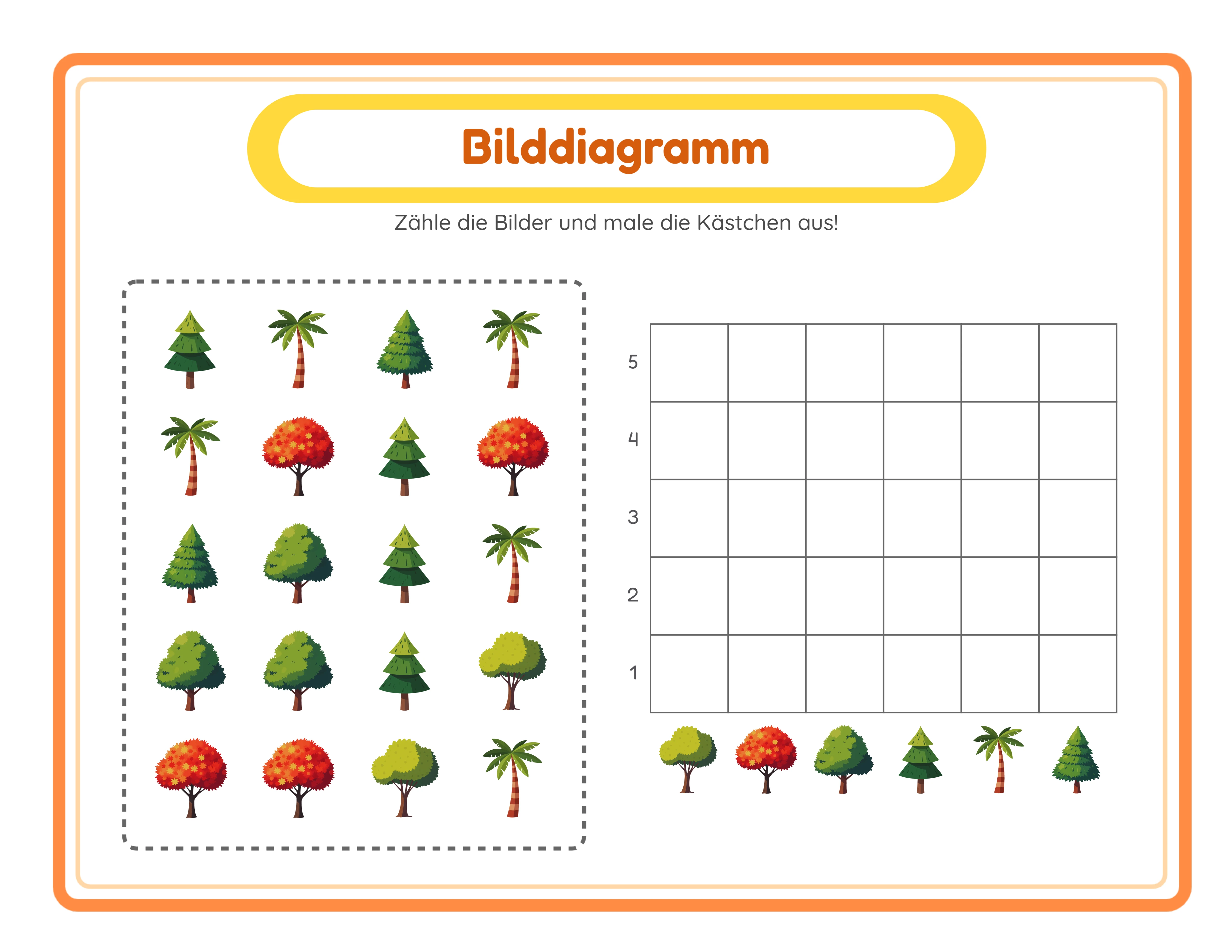 Hervorgehobenes Bilddiagramm-Arbeitsblatt