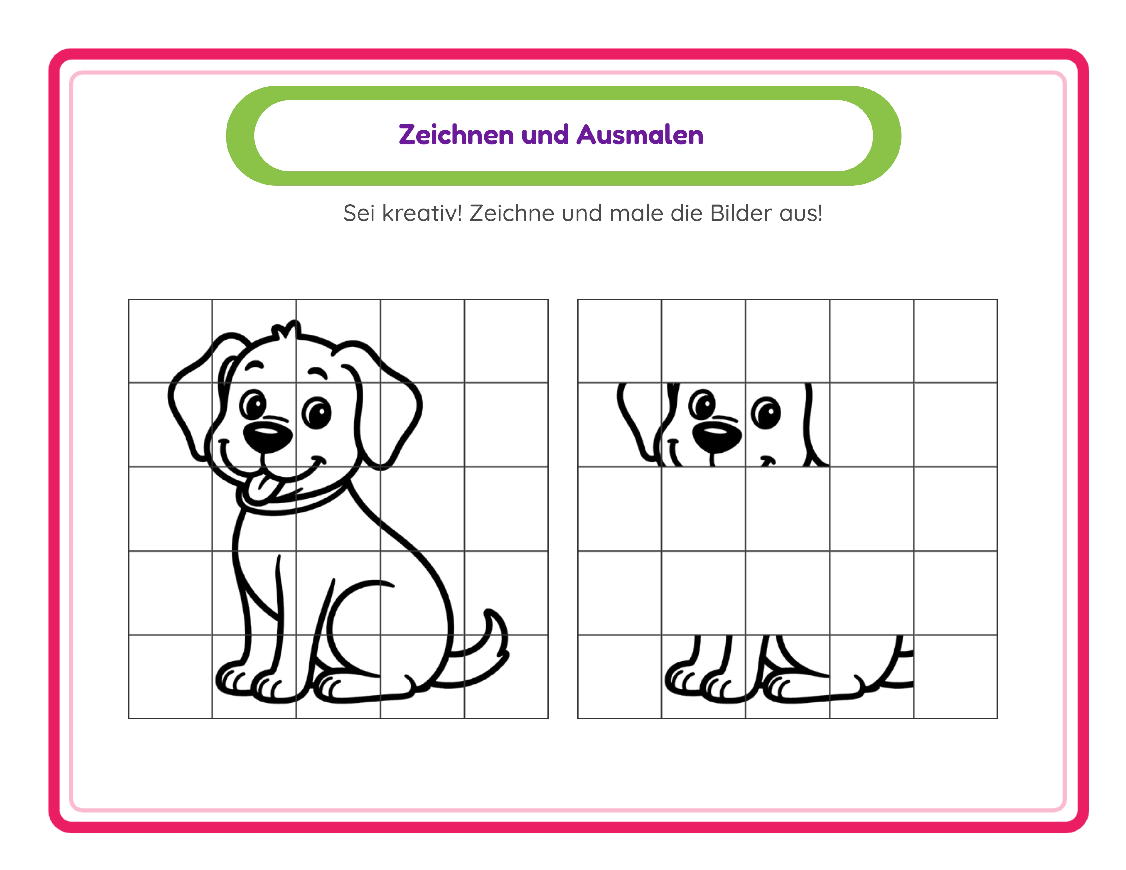 Rasterzeichnen Schritt für Schritt — Arbeitsblatt Beispiel 2