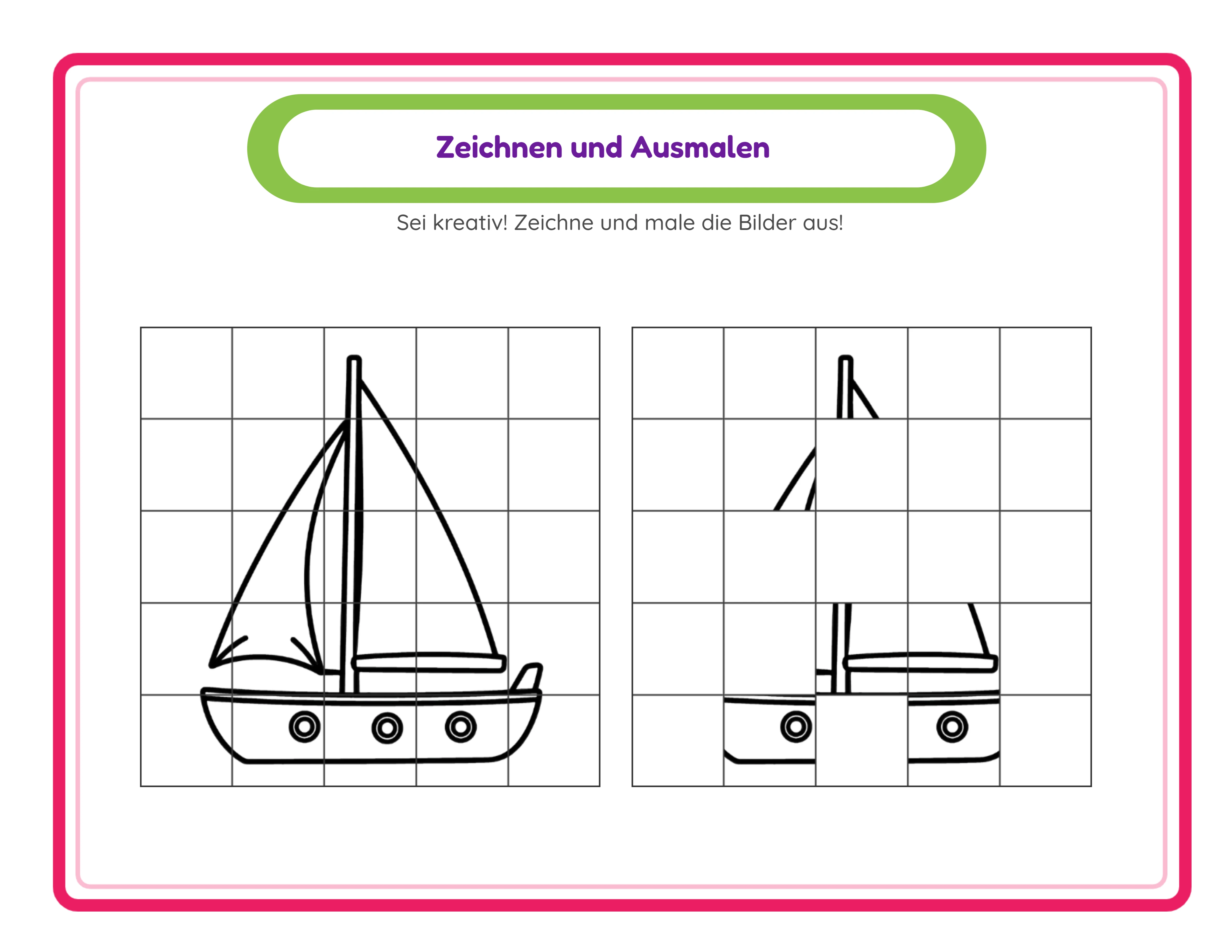 Rasterzeichnen-Arbeitsblatt mit 10 % Hinweisprozent und minimalen Referenzzellen in einem großen Raster für Expertenniveau-Reproduktion