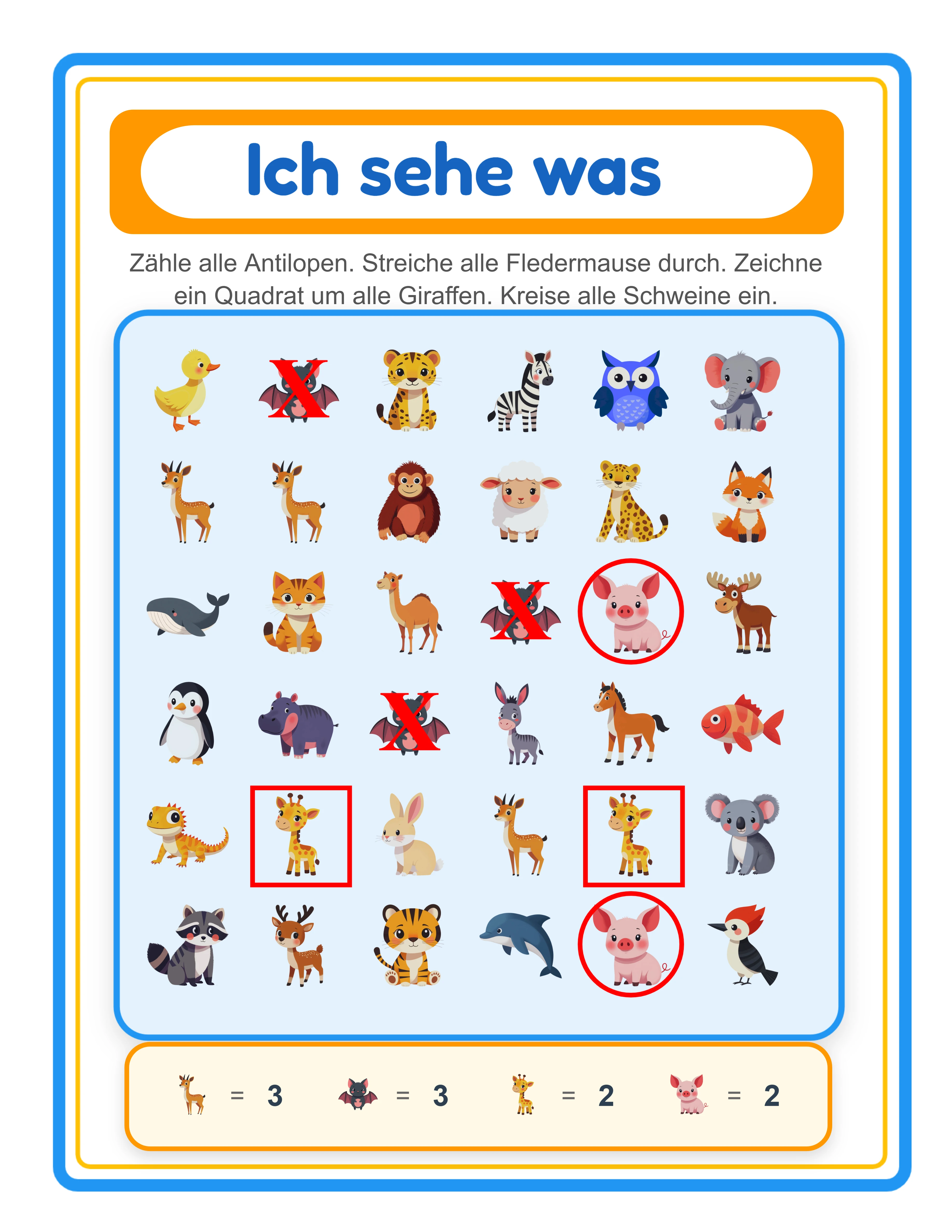 Ich-sehe-was-Lösungsschlüssel