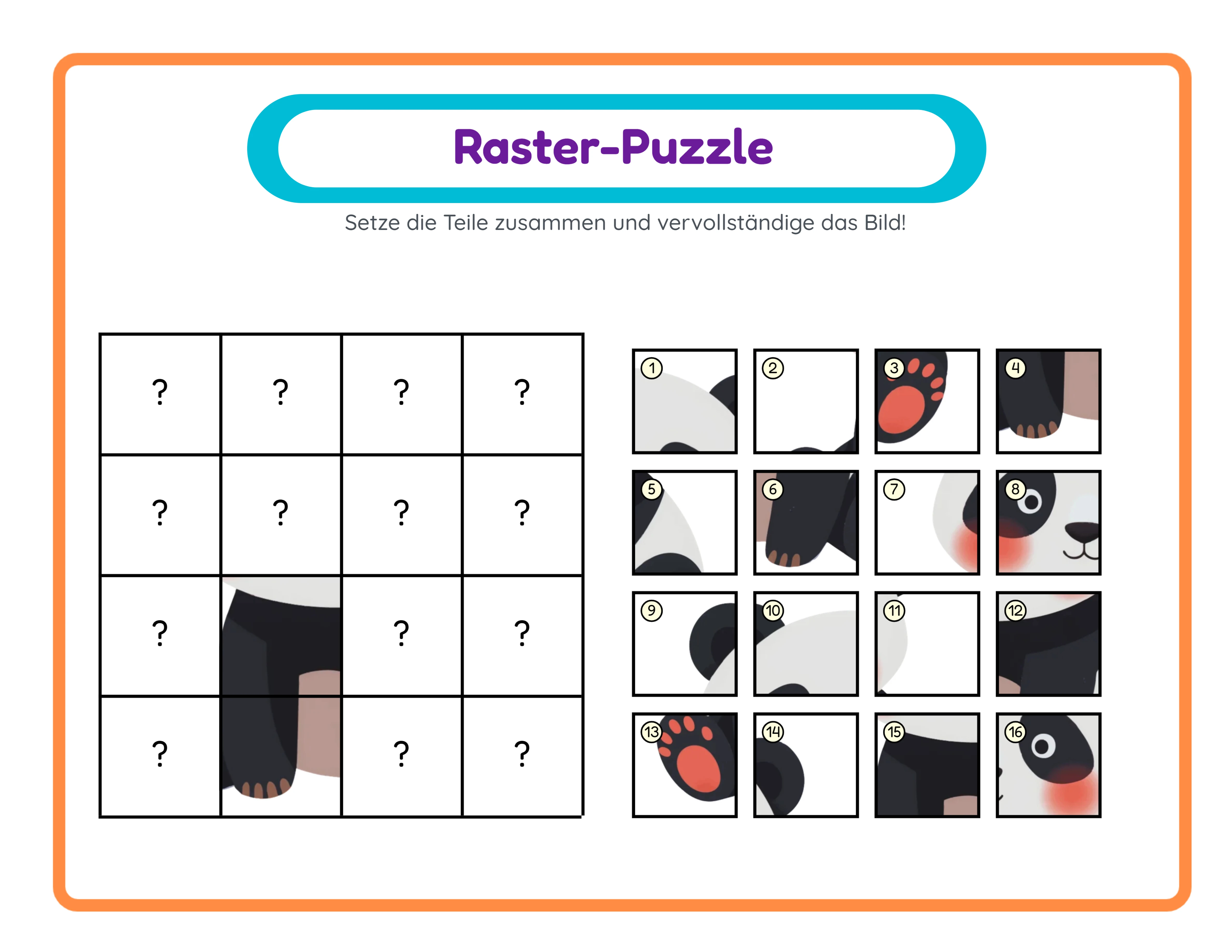 Raster-Puzzle Experten-Arbeitsblatt