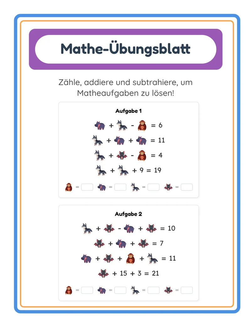 Mathe-Übungsblätter
