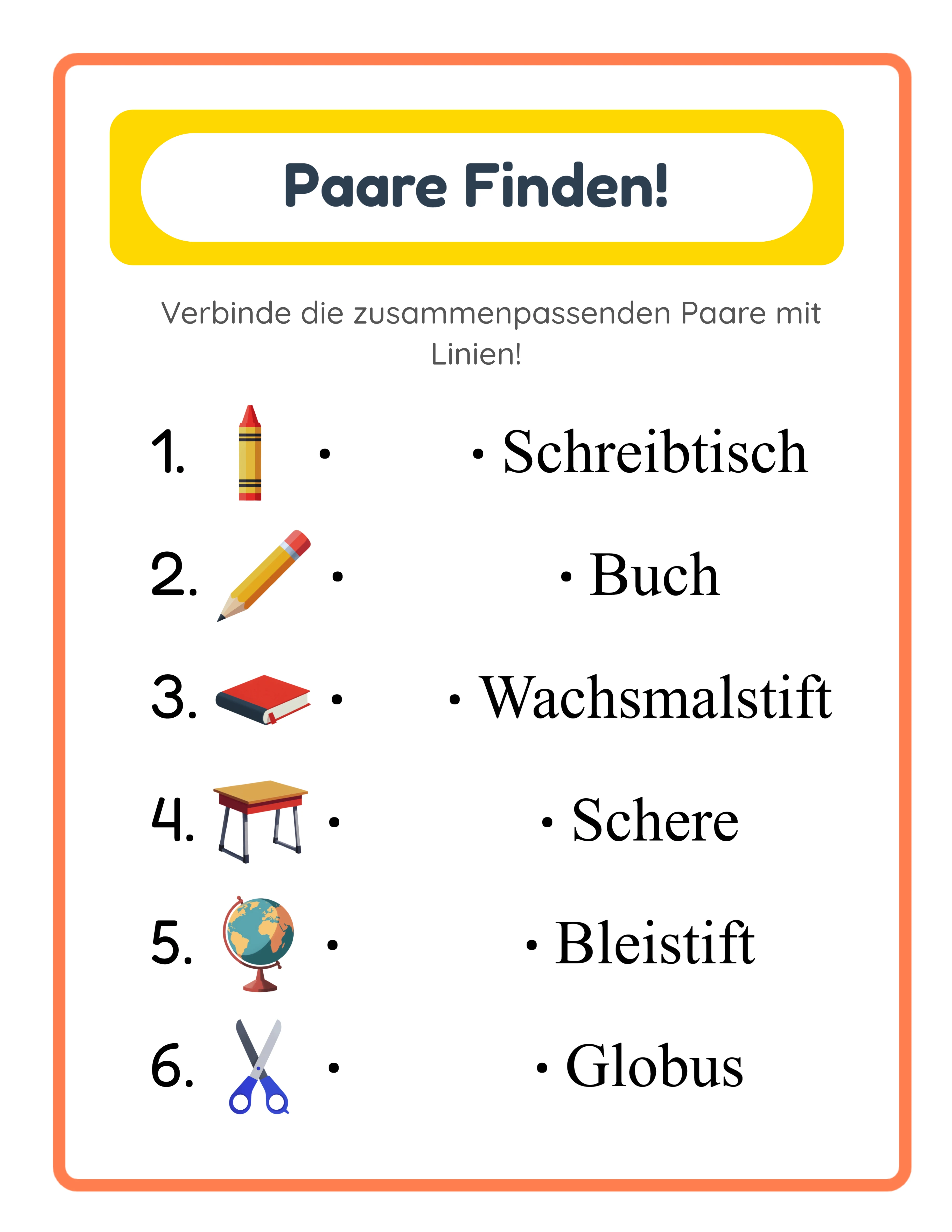 Bilder-Zuordnungsübungen — Arbeitsblatt Beispiel 3