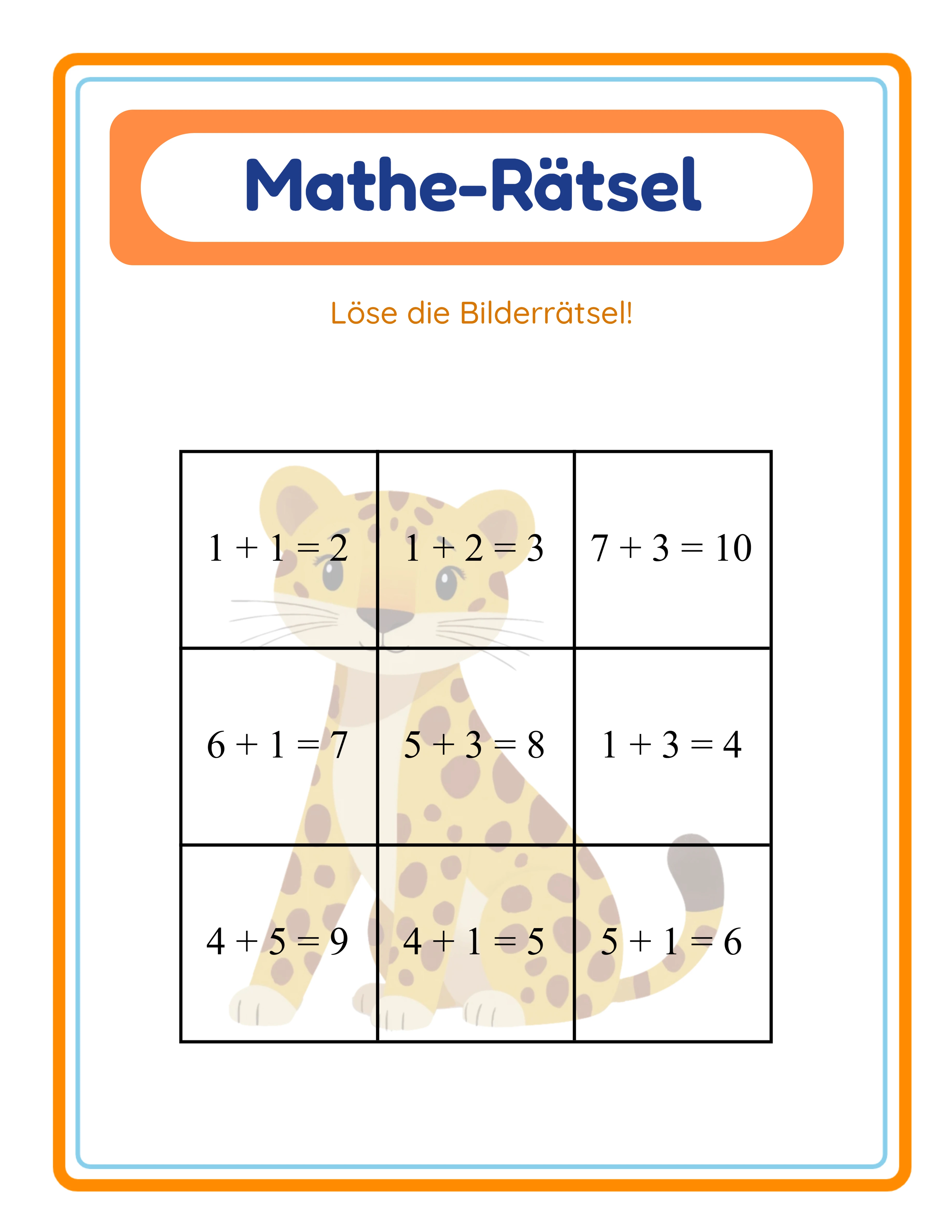 Mathe-Rätsel-Lösungsschlüssel