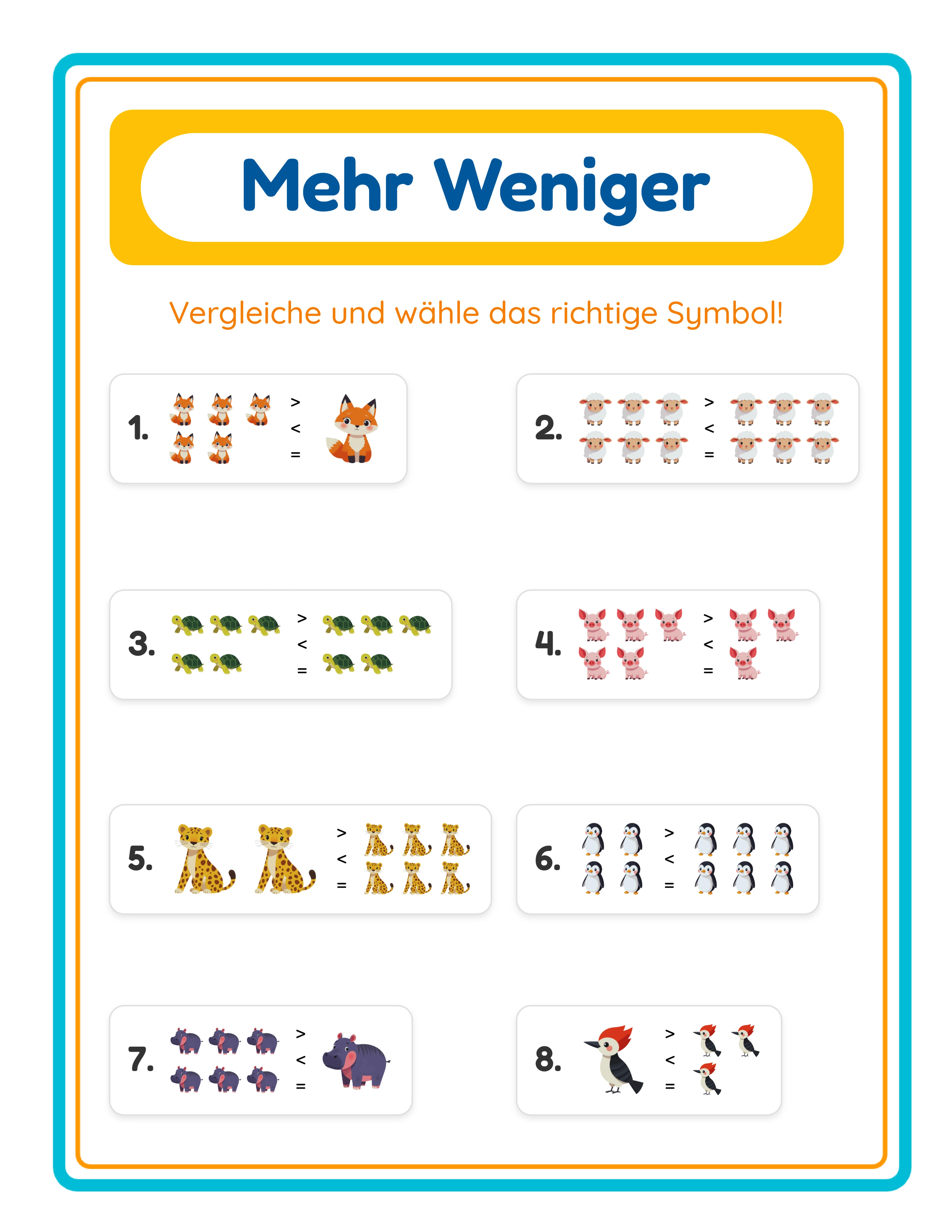 Vergleichs professionelles Arbeitsblatt