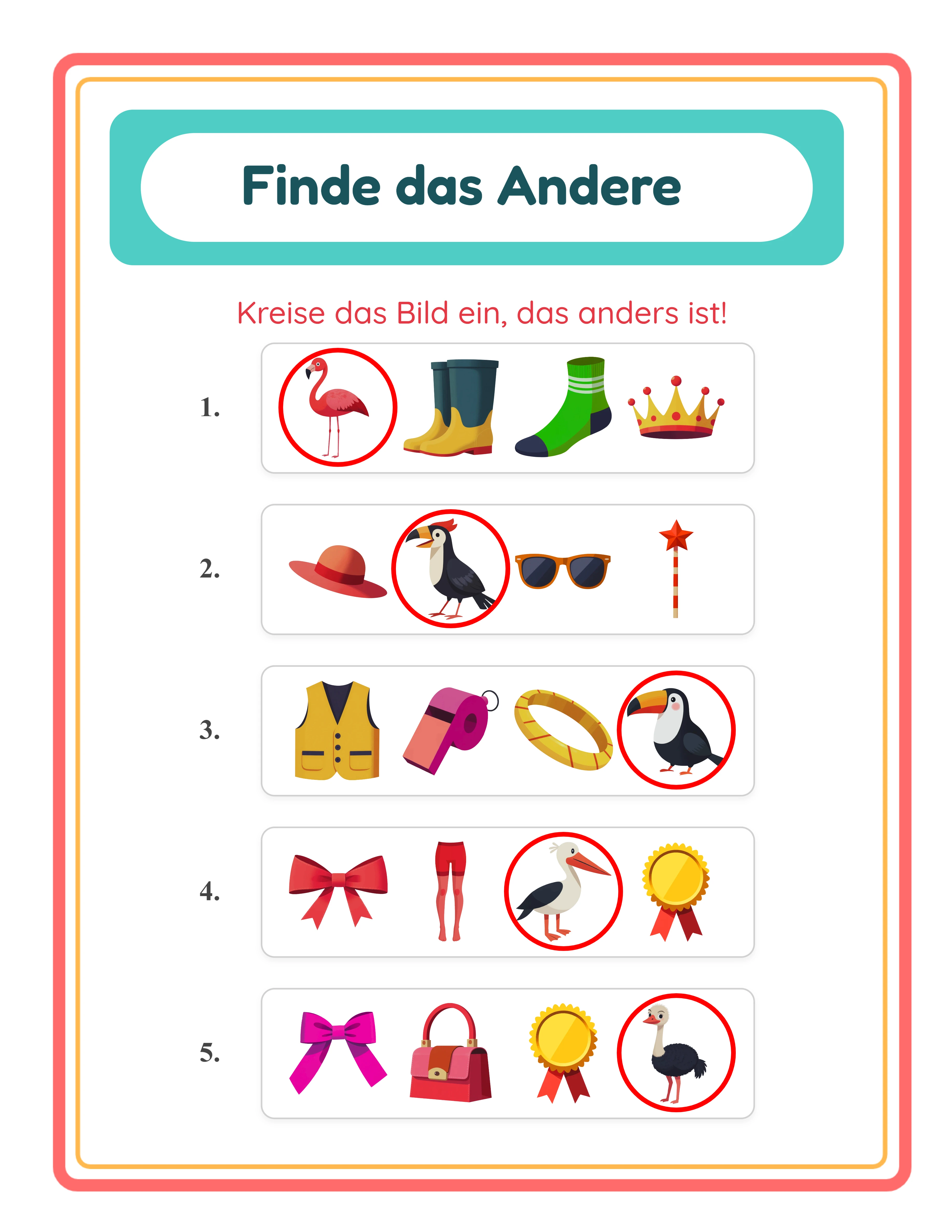 Was-passt-nicht-Lösungsschlüssel