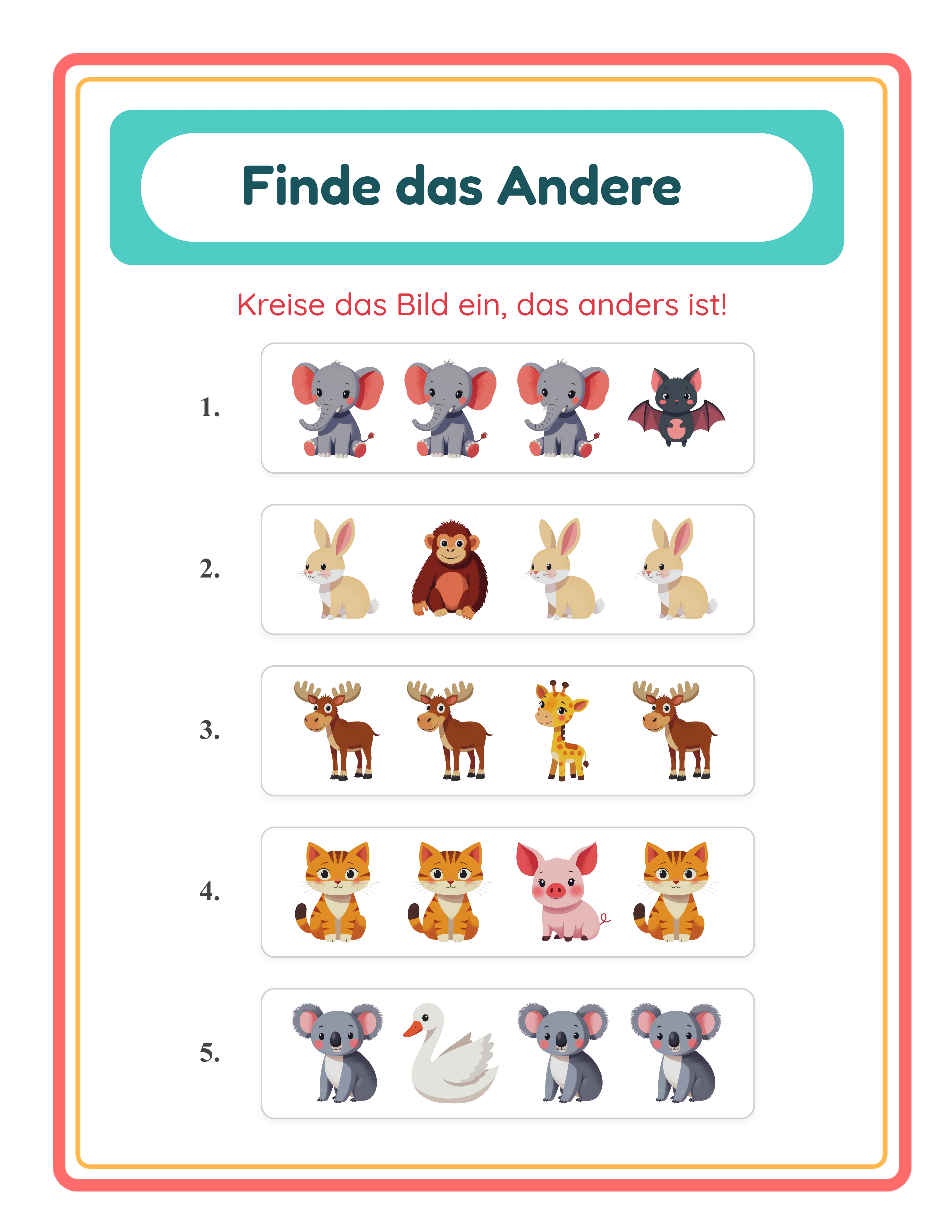 Was passt nicht — thematische Kategorien