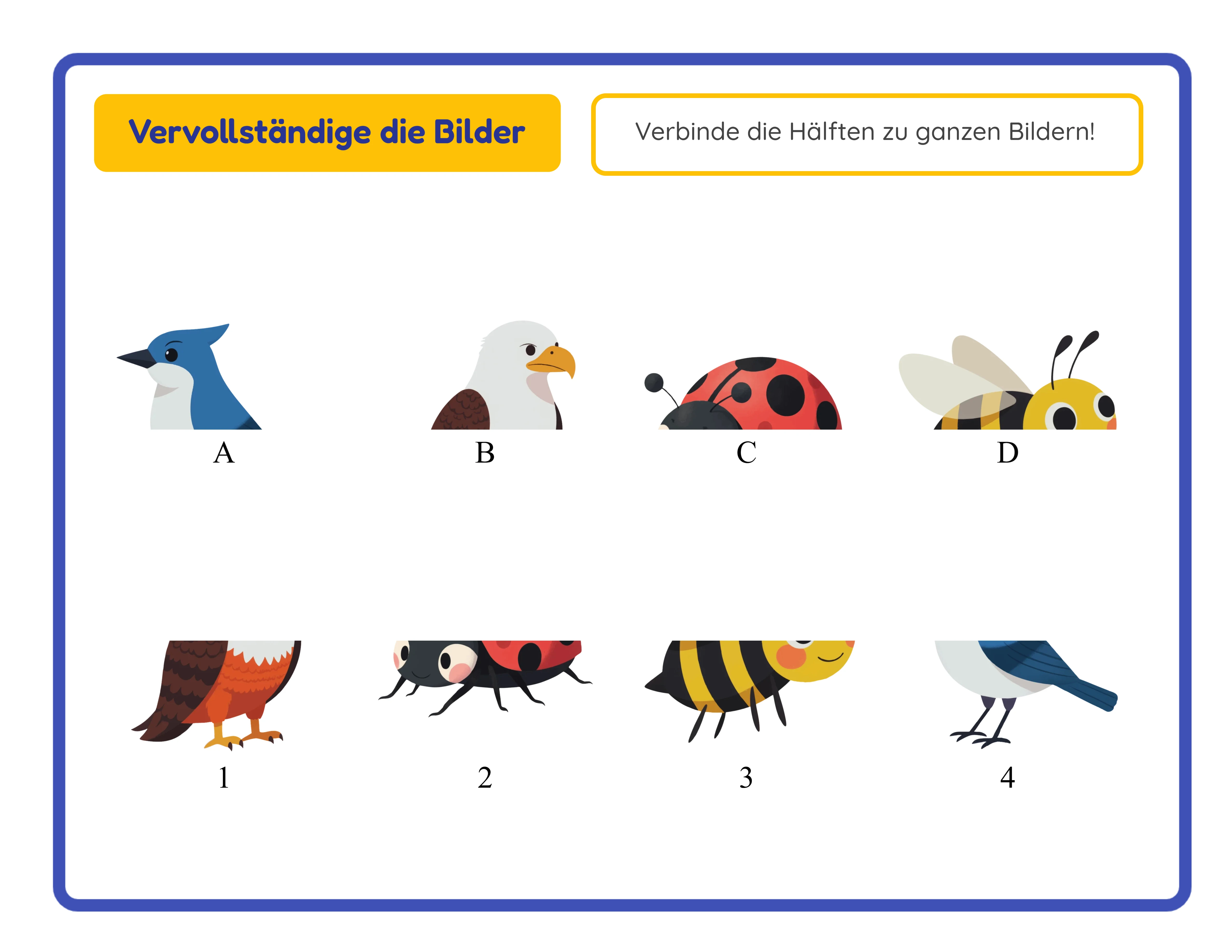 Schatten-Zuordnungsrätsel — Arbeitsblatt Beispiel 3