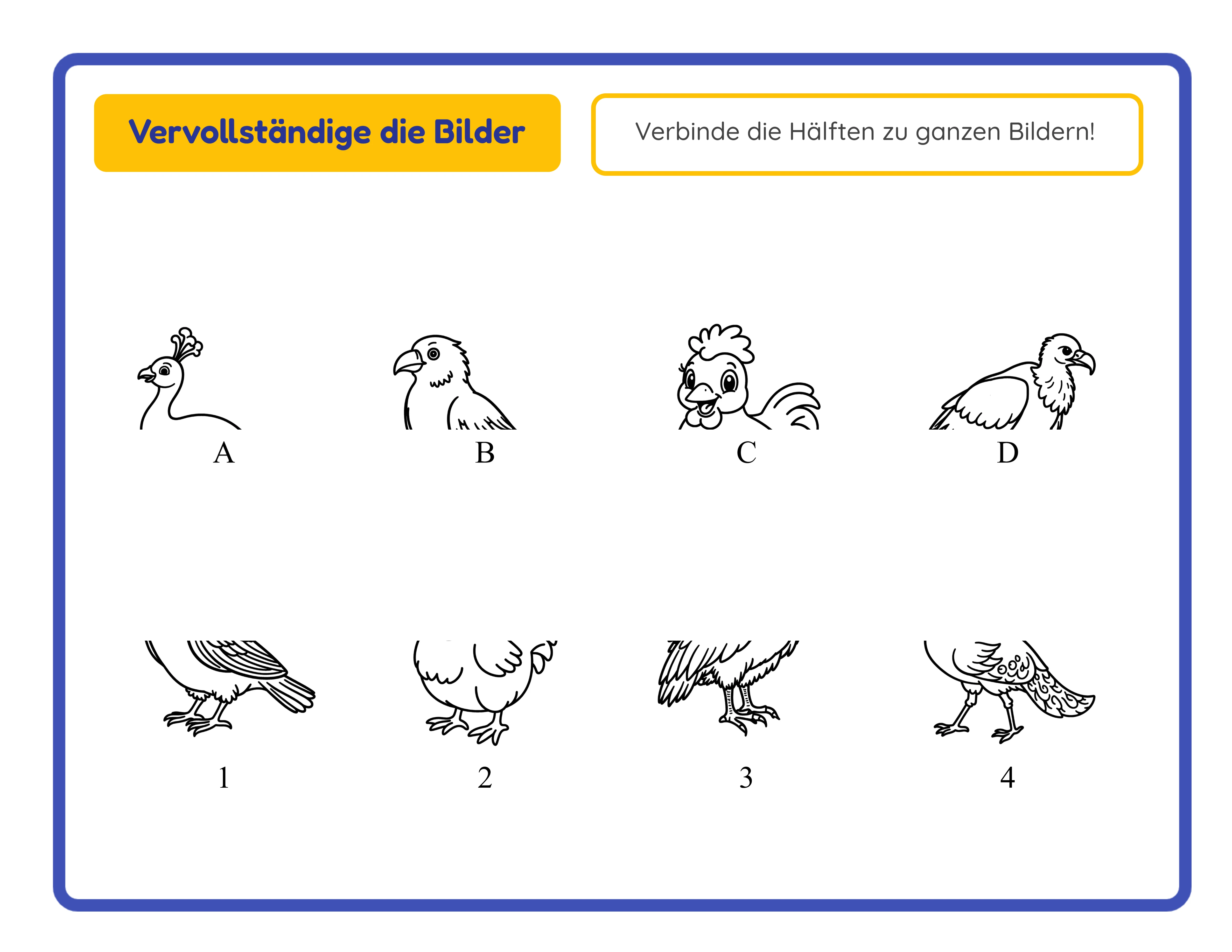Schatten-Zuordnungsrätsel — Hervorgehobenes Arbeitsblatt