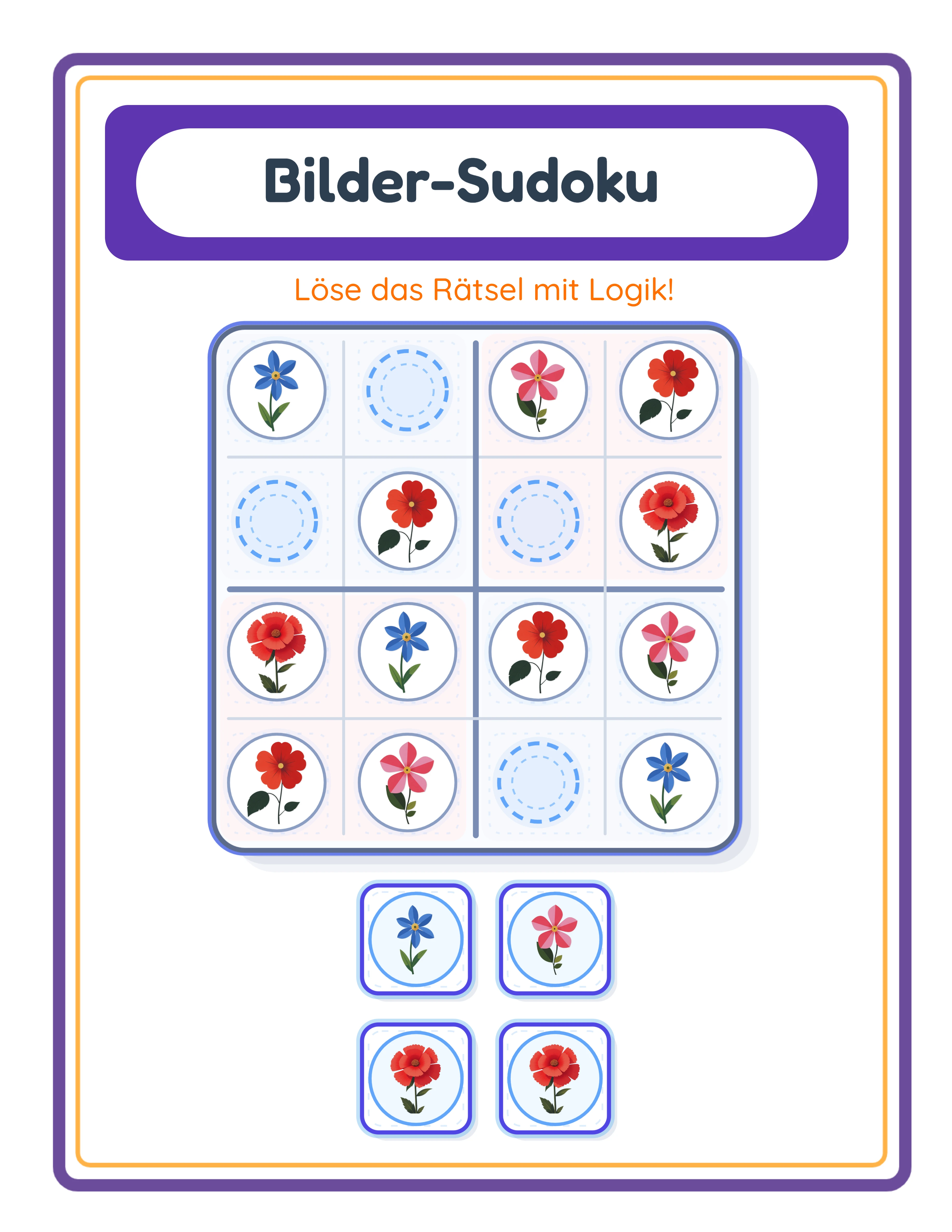 Hervorgehobenes Sudoku-Arbeitsblatt
