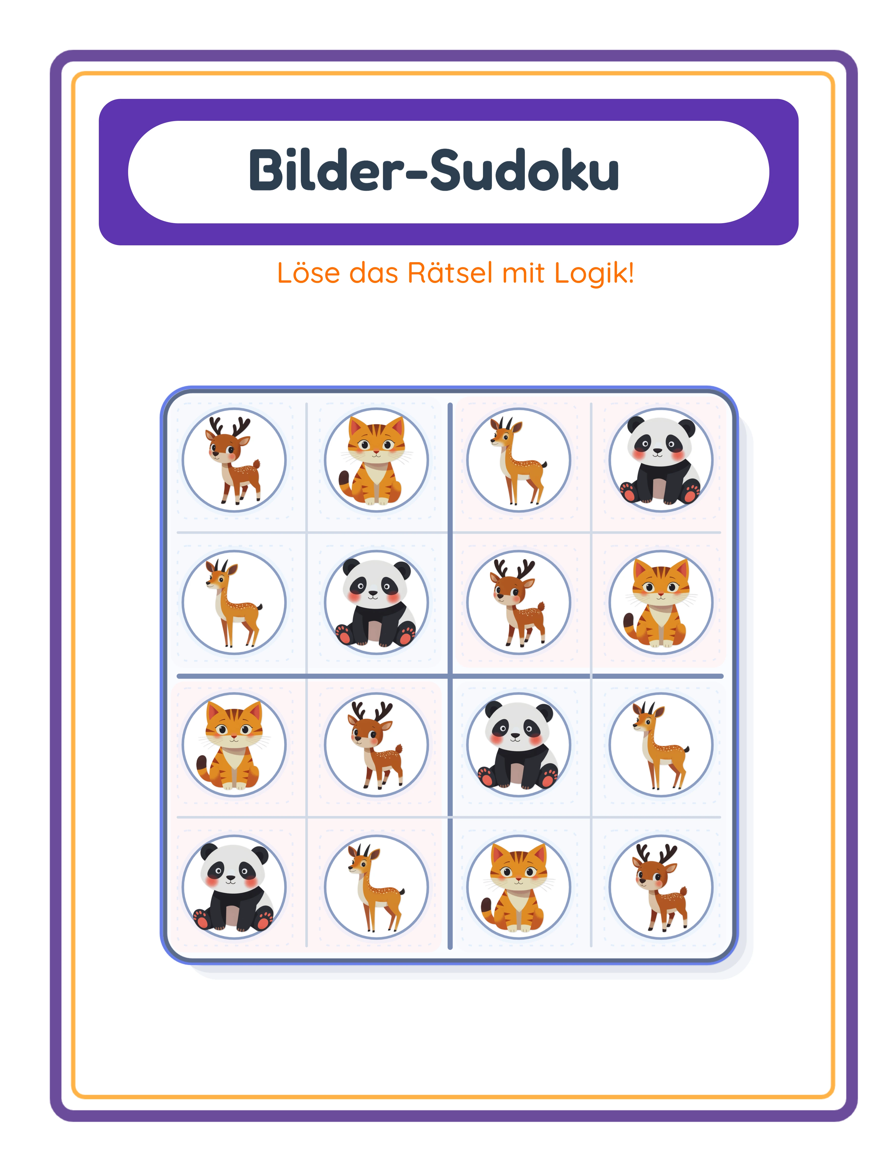 Bilder-Sudoku-Lösungsschlüssel