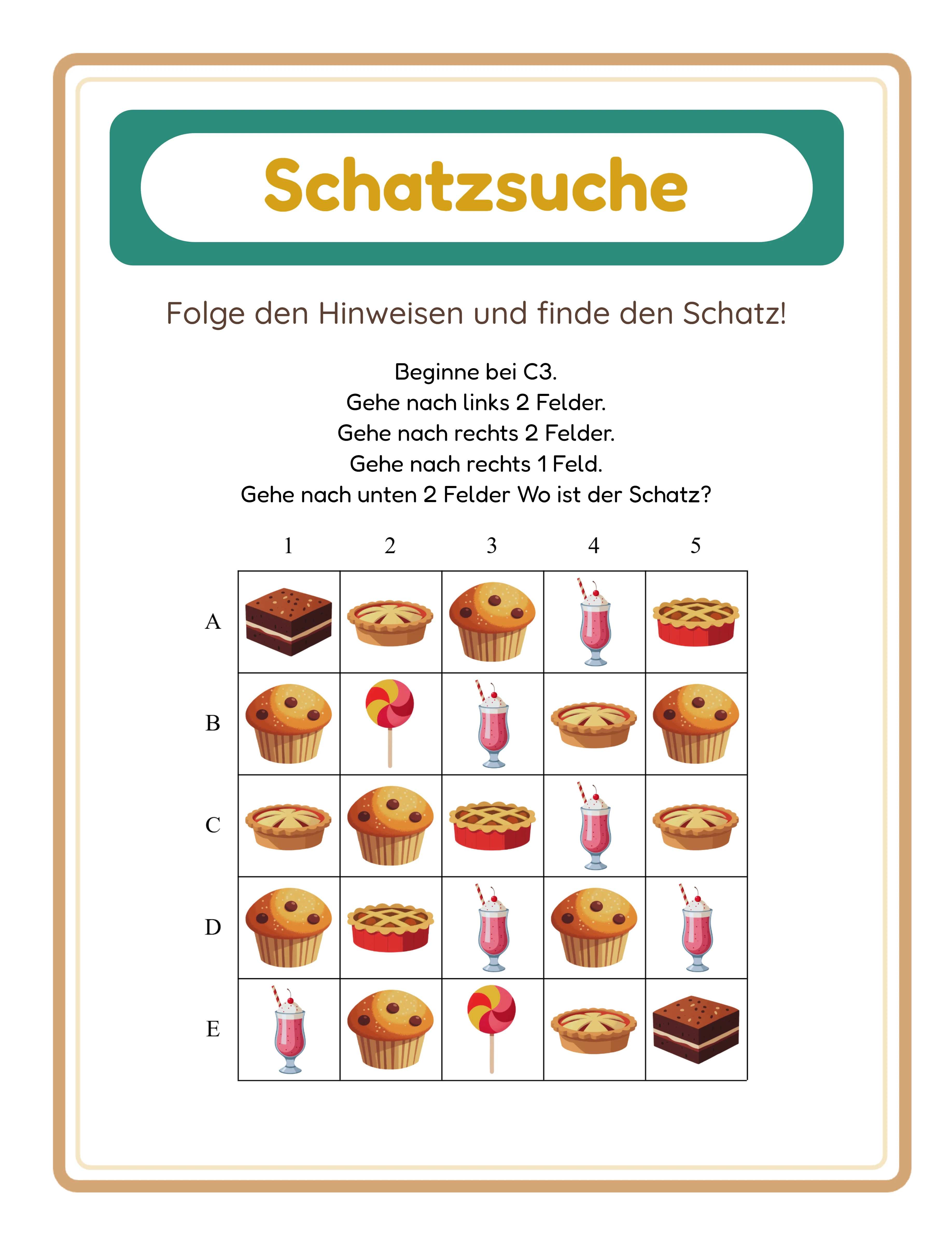 Schatzsuche — thematisches Rasterabenteuer