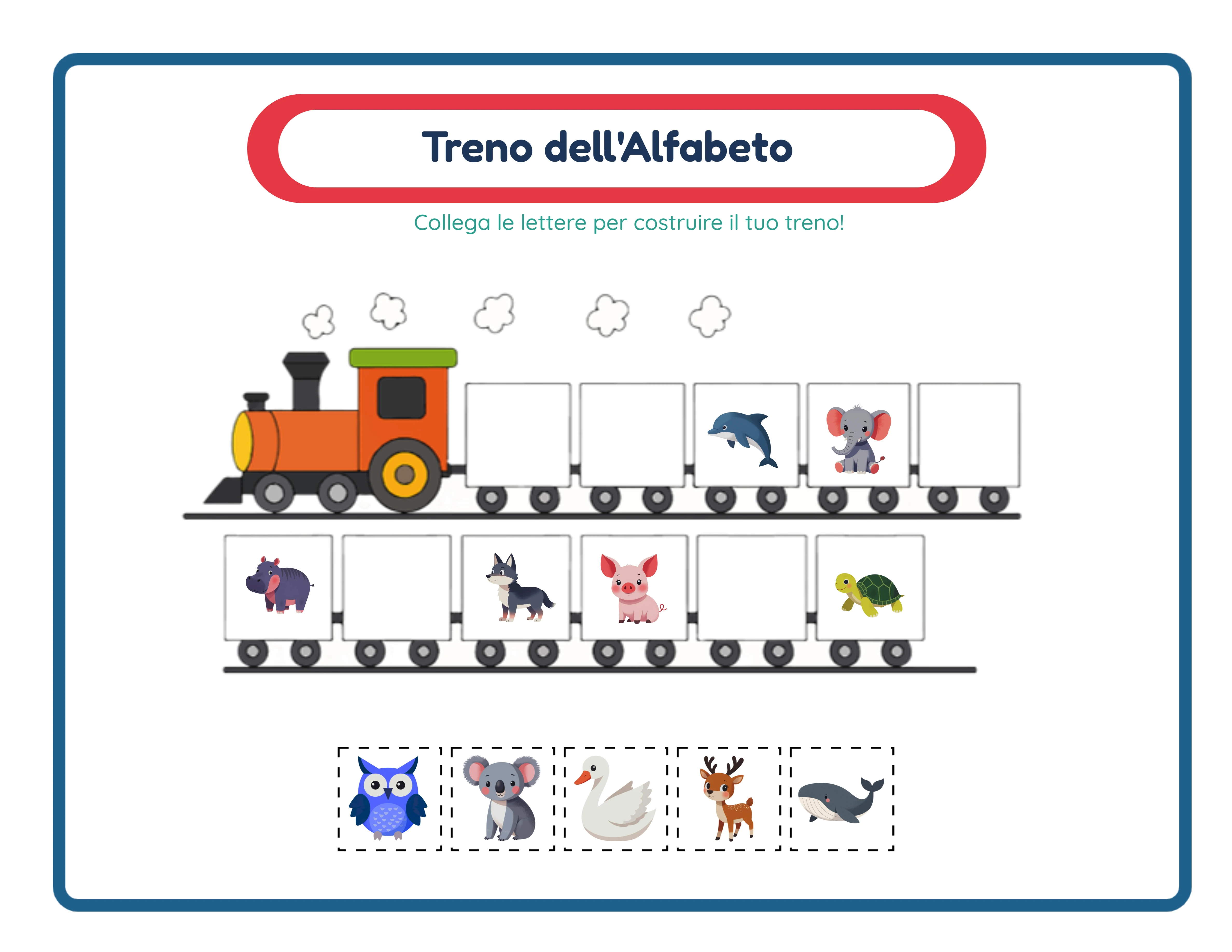 Scheda di Treno dell'alfabeto esempio 2