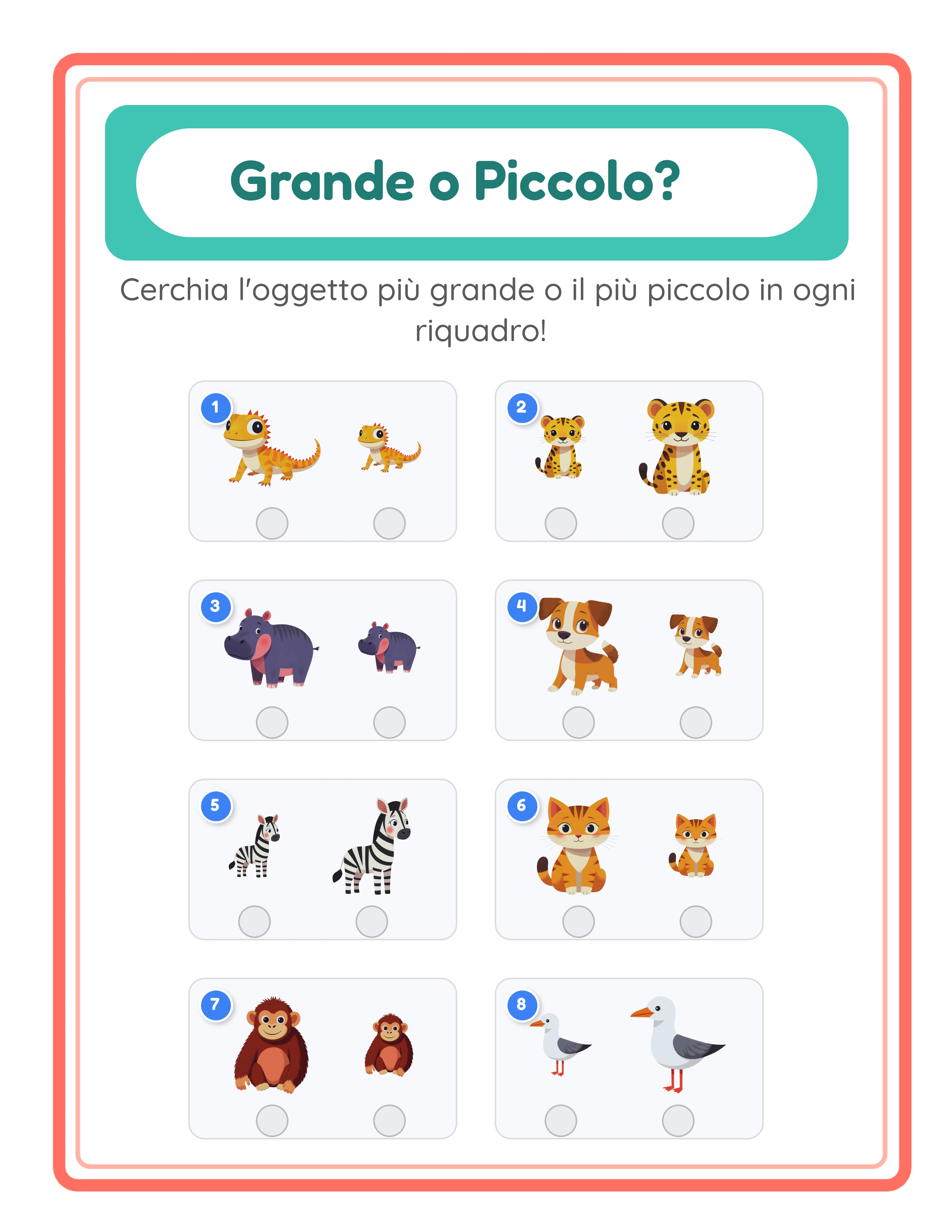 Scheda di Confronto dimensioni intermedio