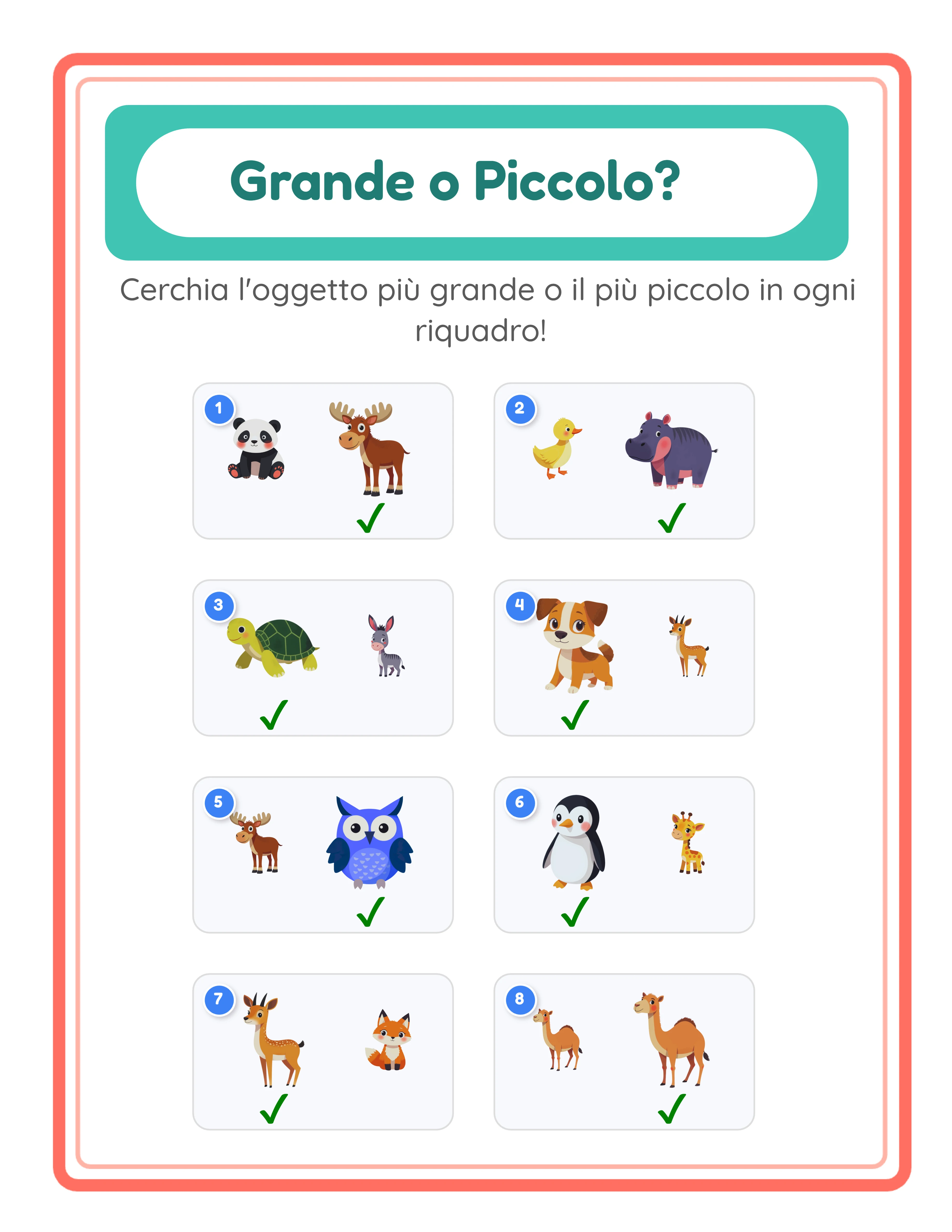 Chiave di risposta grande-piccolo