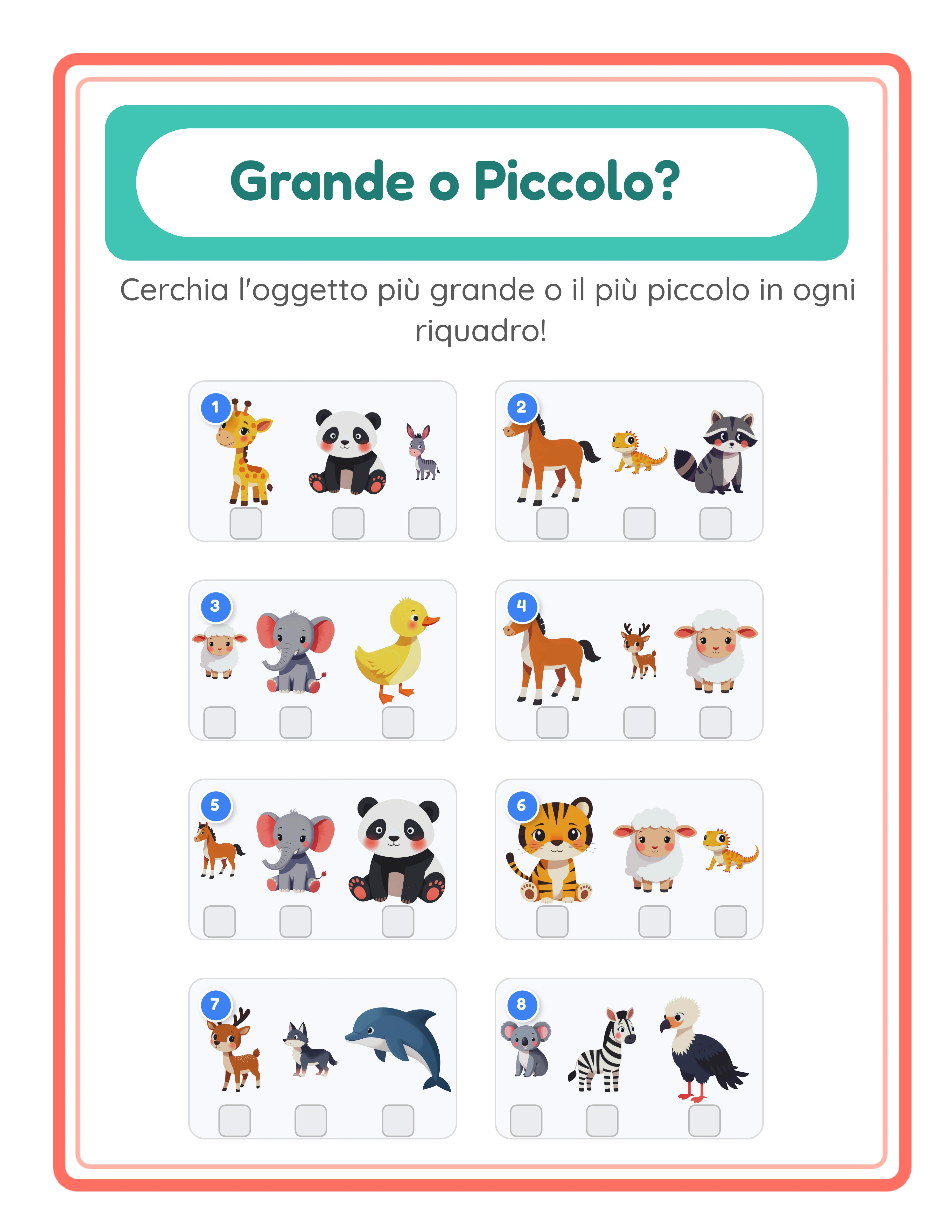 Scheda grande-piccolo in primo piano — adorabile confronto di dimensioni