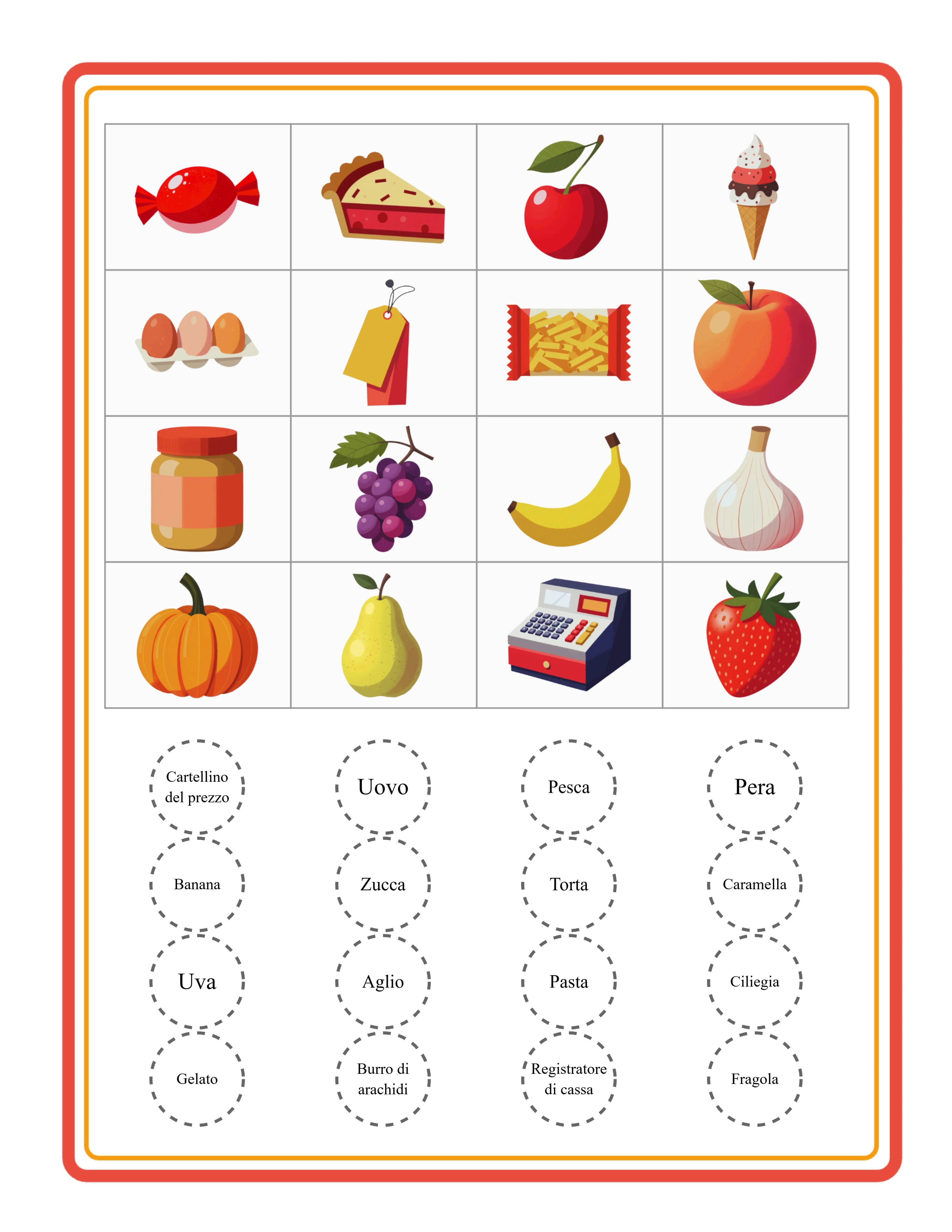 Cartella bingo — attività di classe