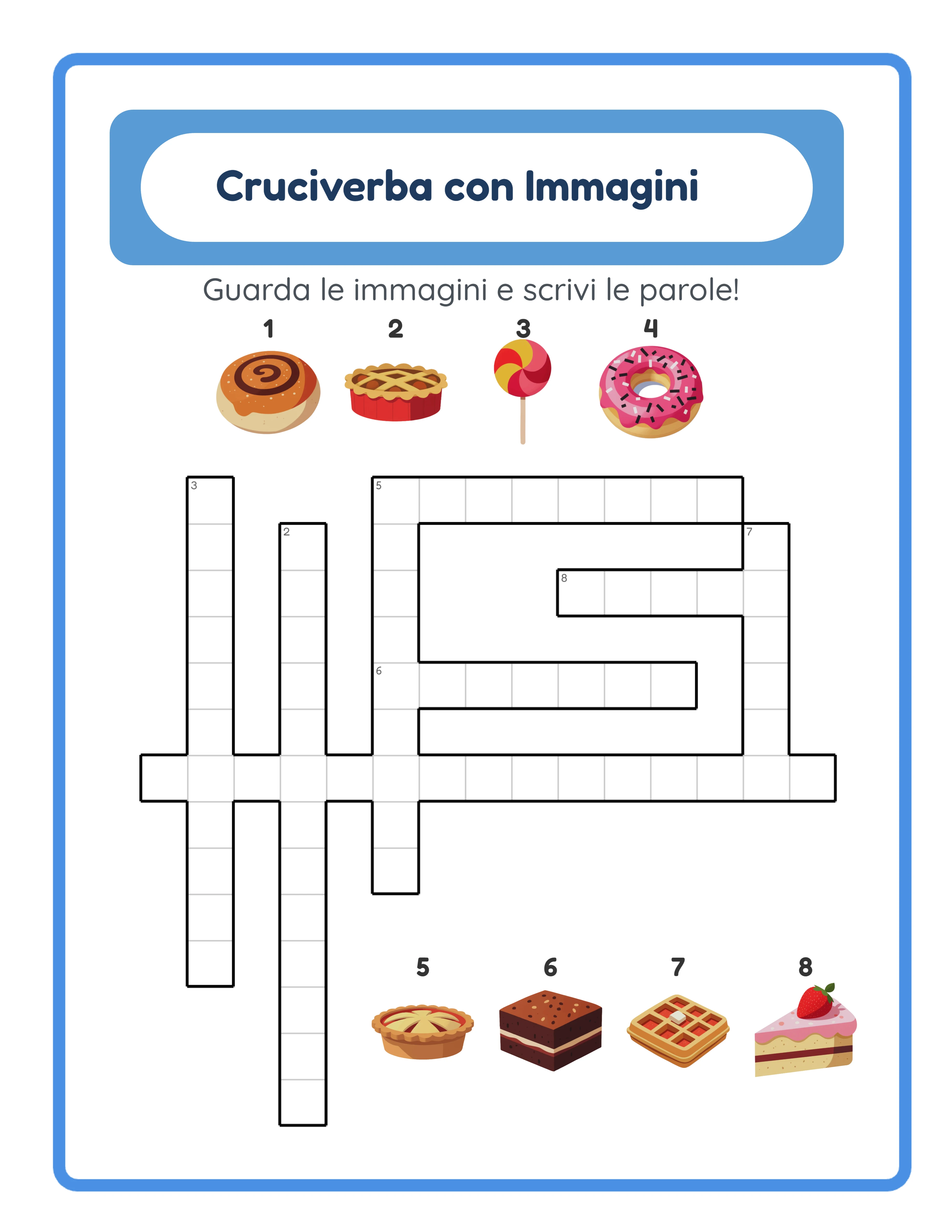 Cruciverba in immagini — sfida avanzata