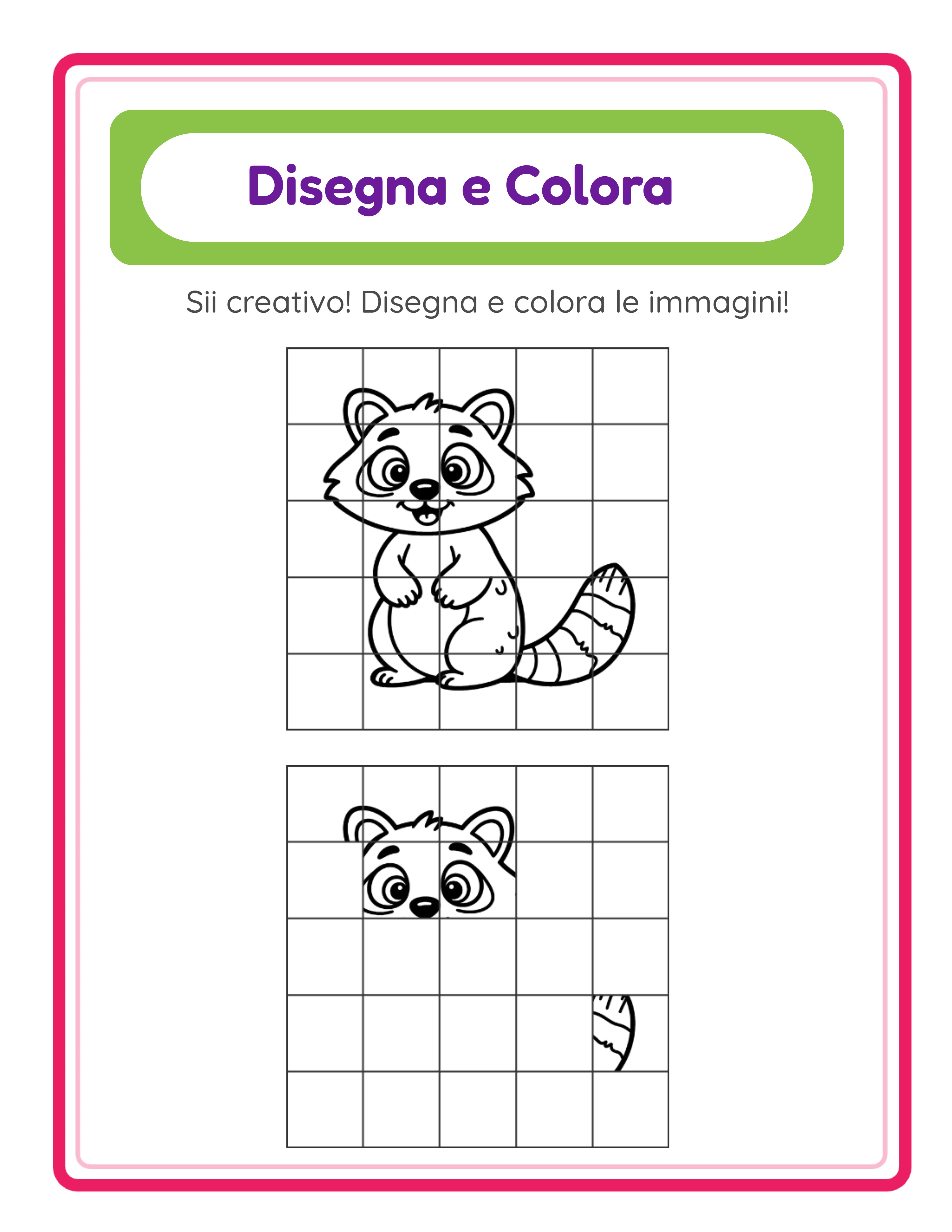 Grid drawing variation — different animal