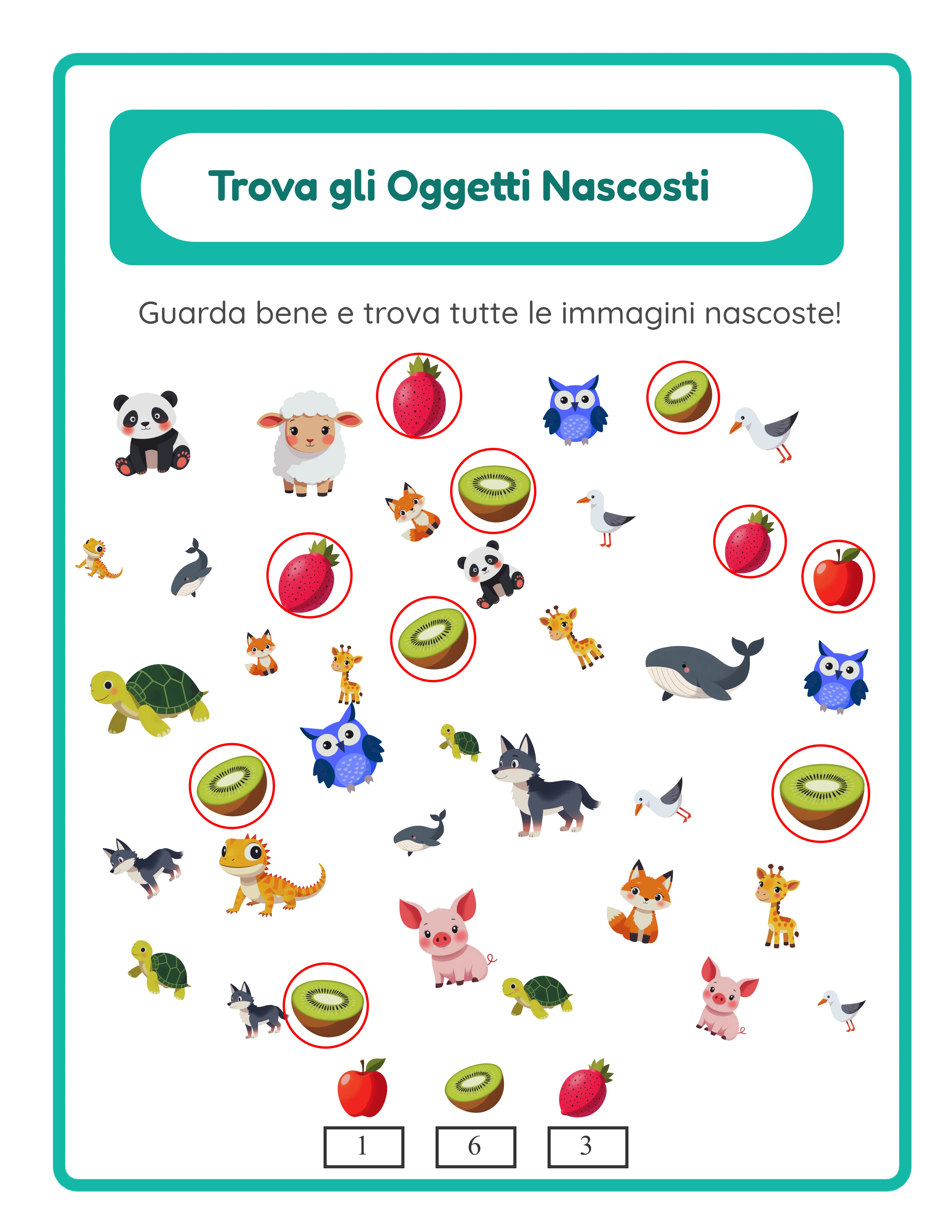 Chiave di risposta trova gli oggetti