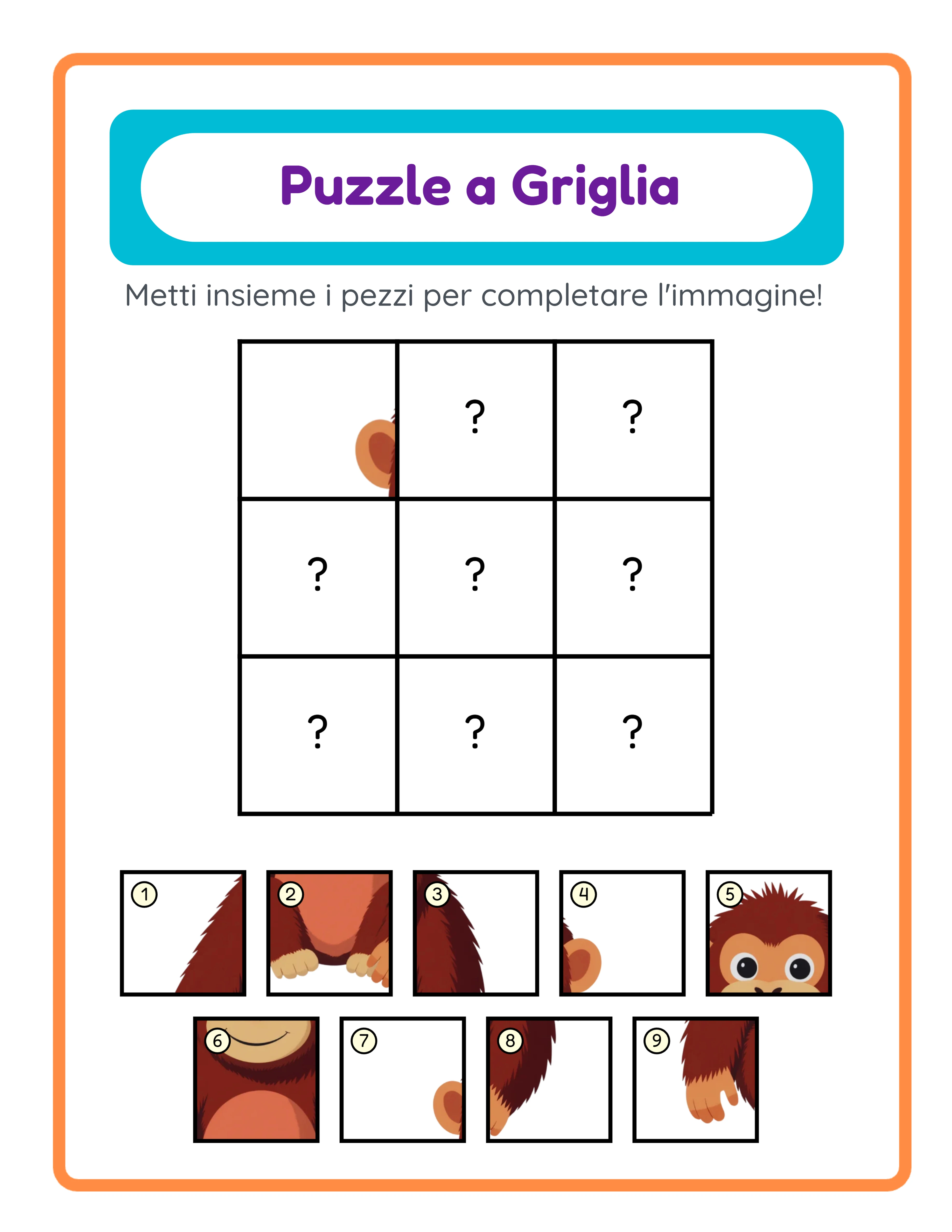 Grid match variation — different animal theme