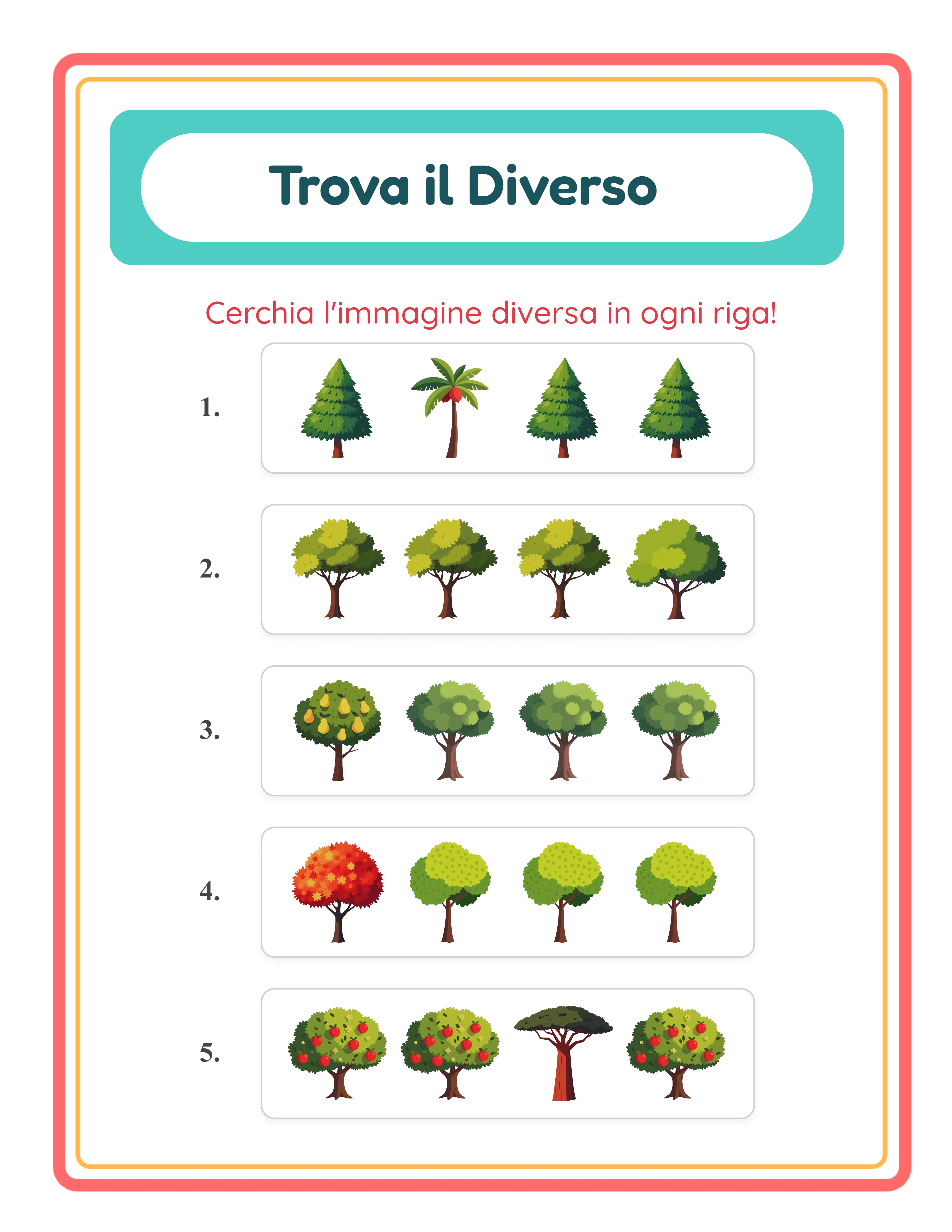 L'intruso in primo piano — attività di pensiero colorata