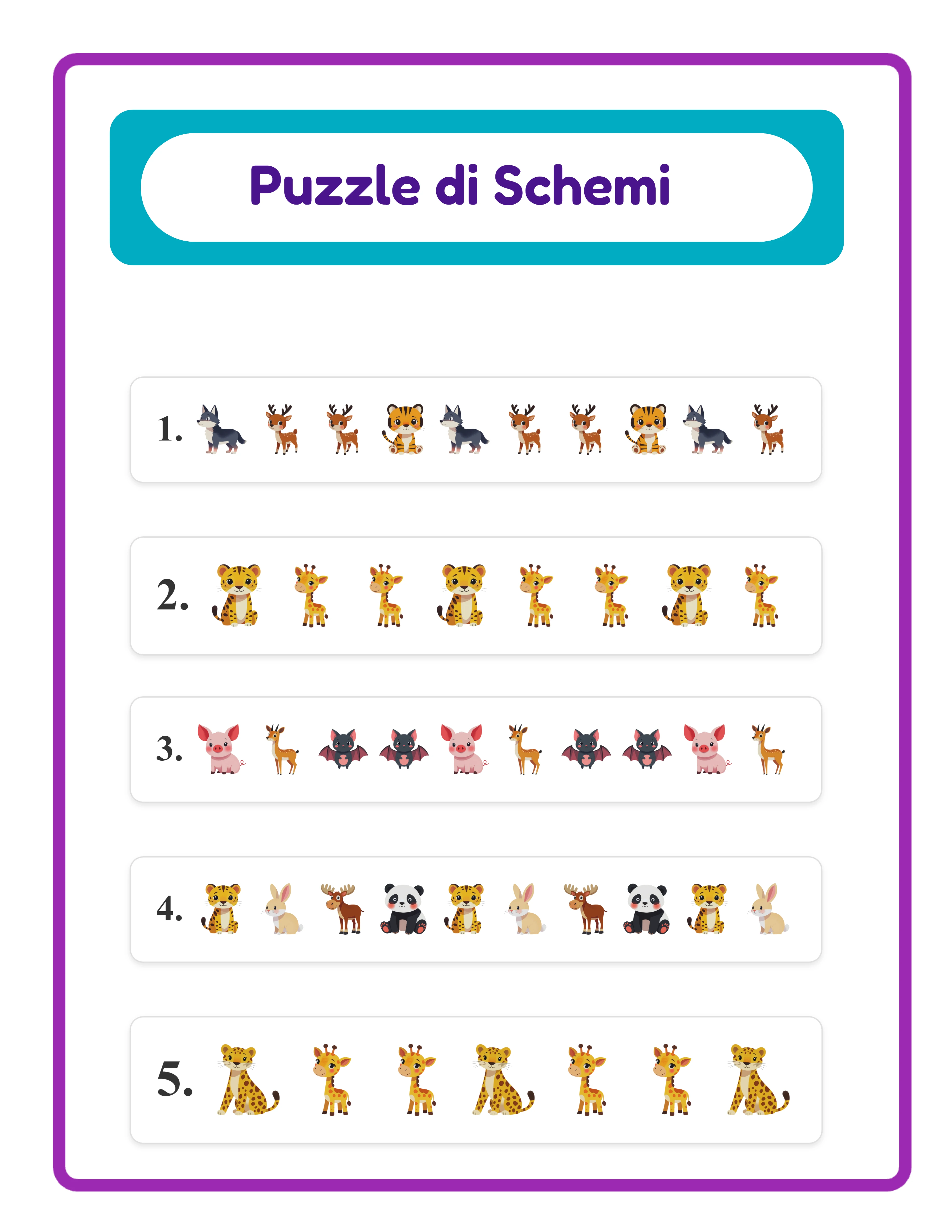 Pattern worksheet solution key