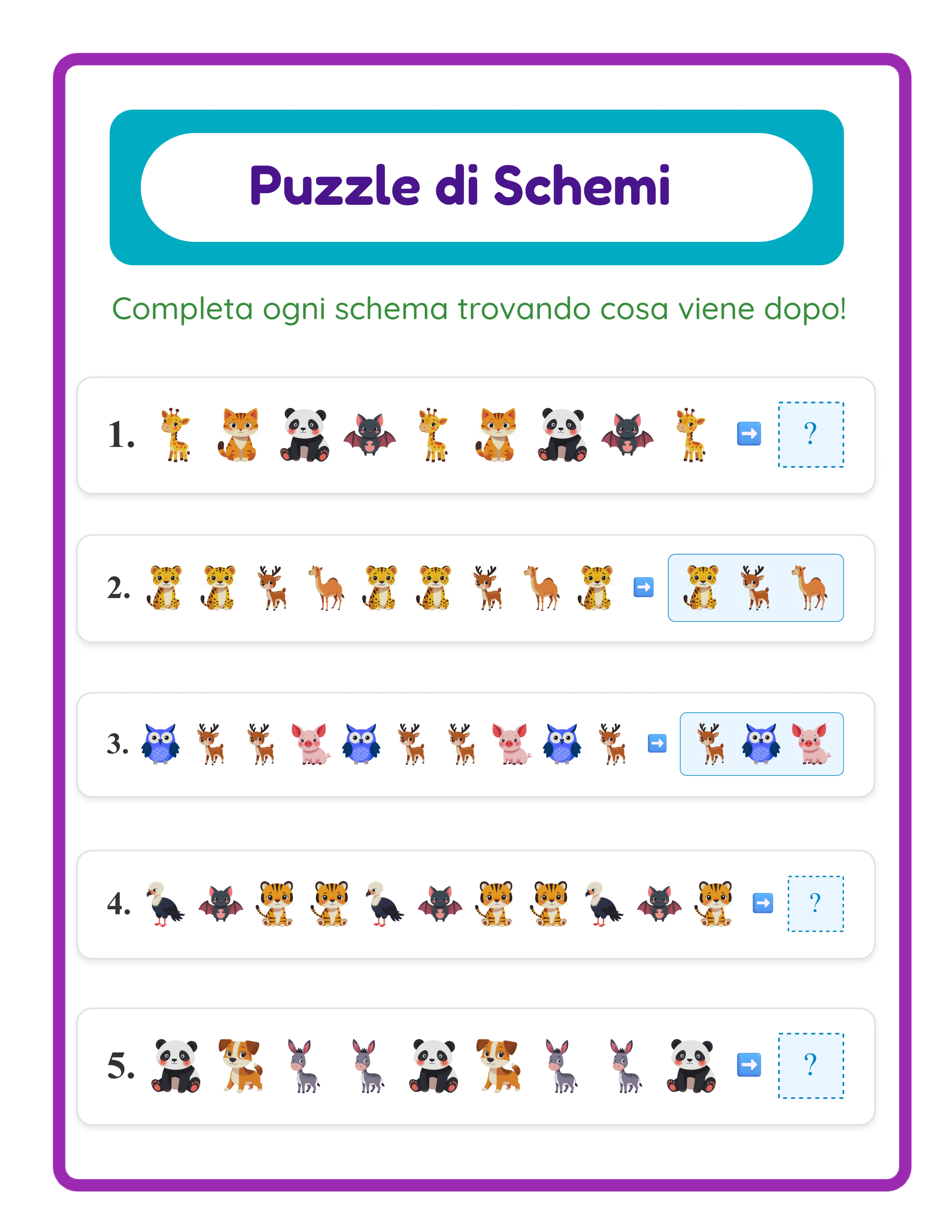 Scheda di motivi — sequenze avanzate