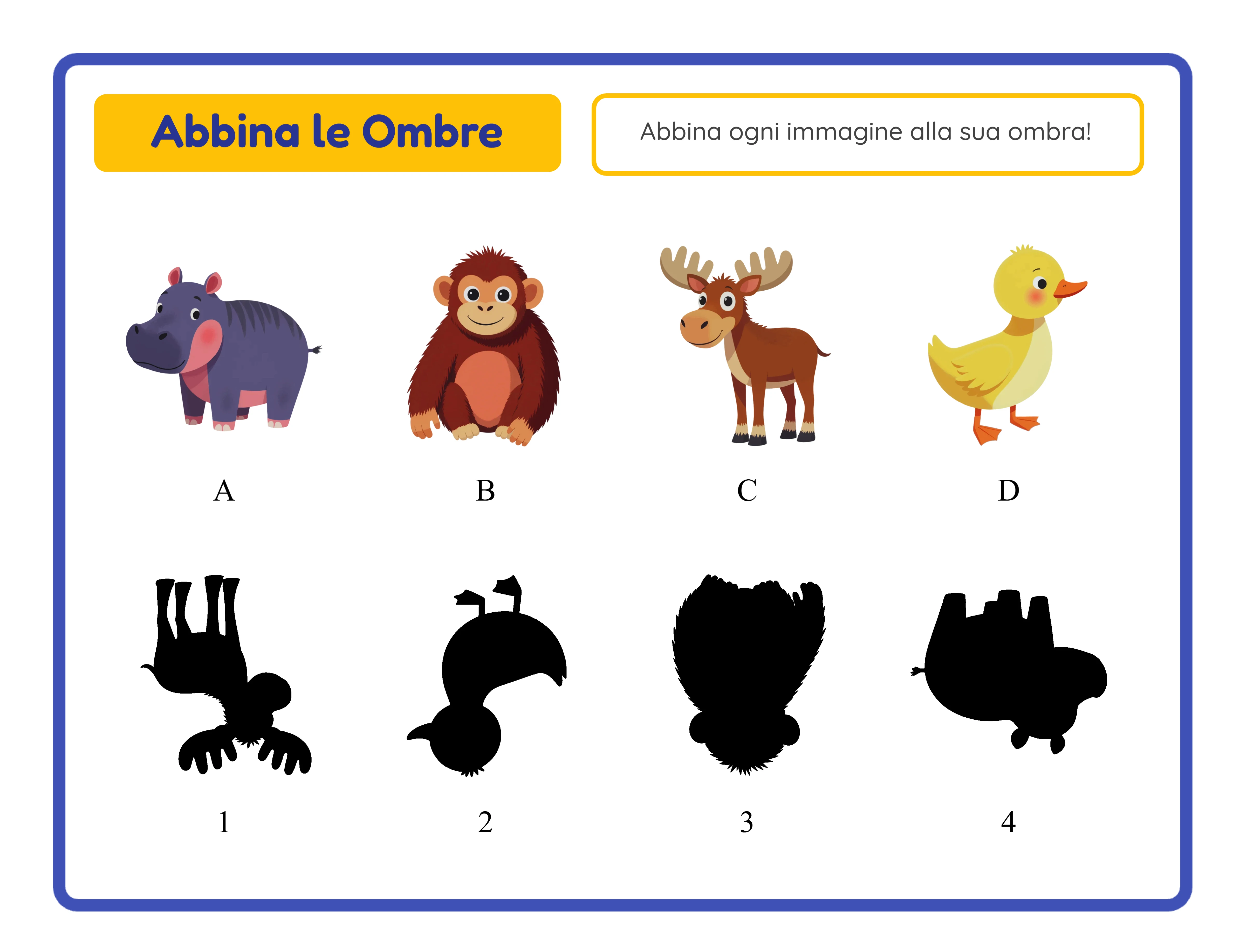 Schede di Abbinamento delle Ombre con Insetti per Negozi di Stampabili