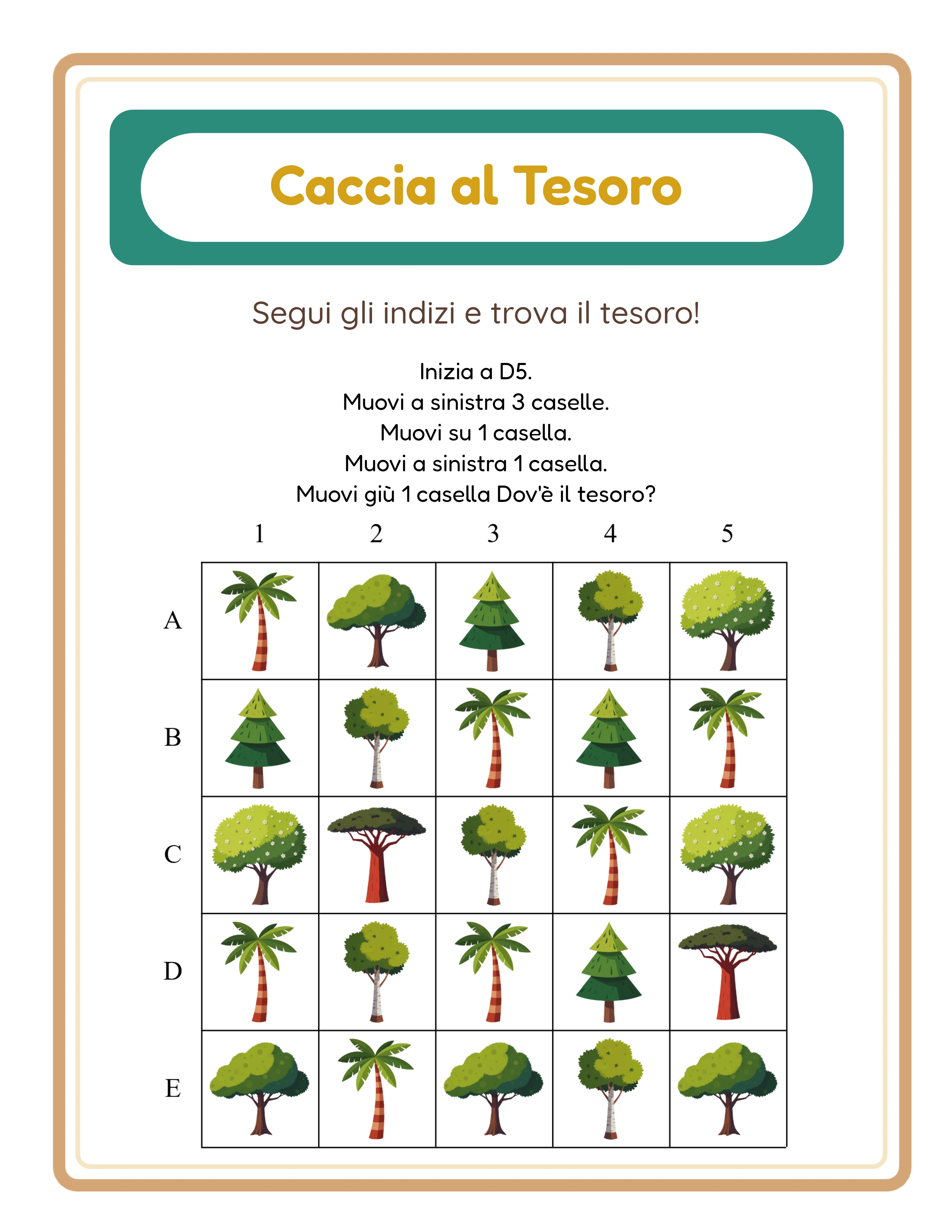 Caccia al tesoro — avventura tematica a griglia