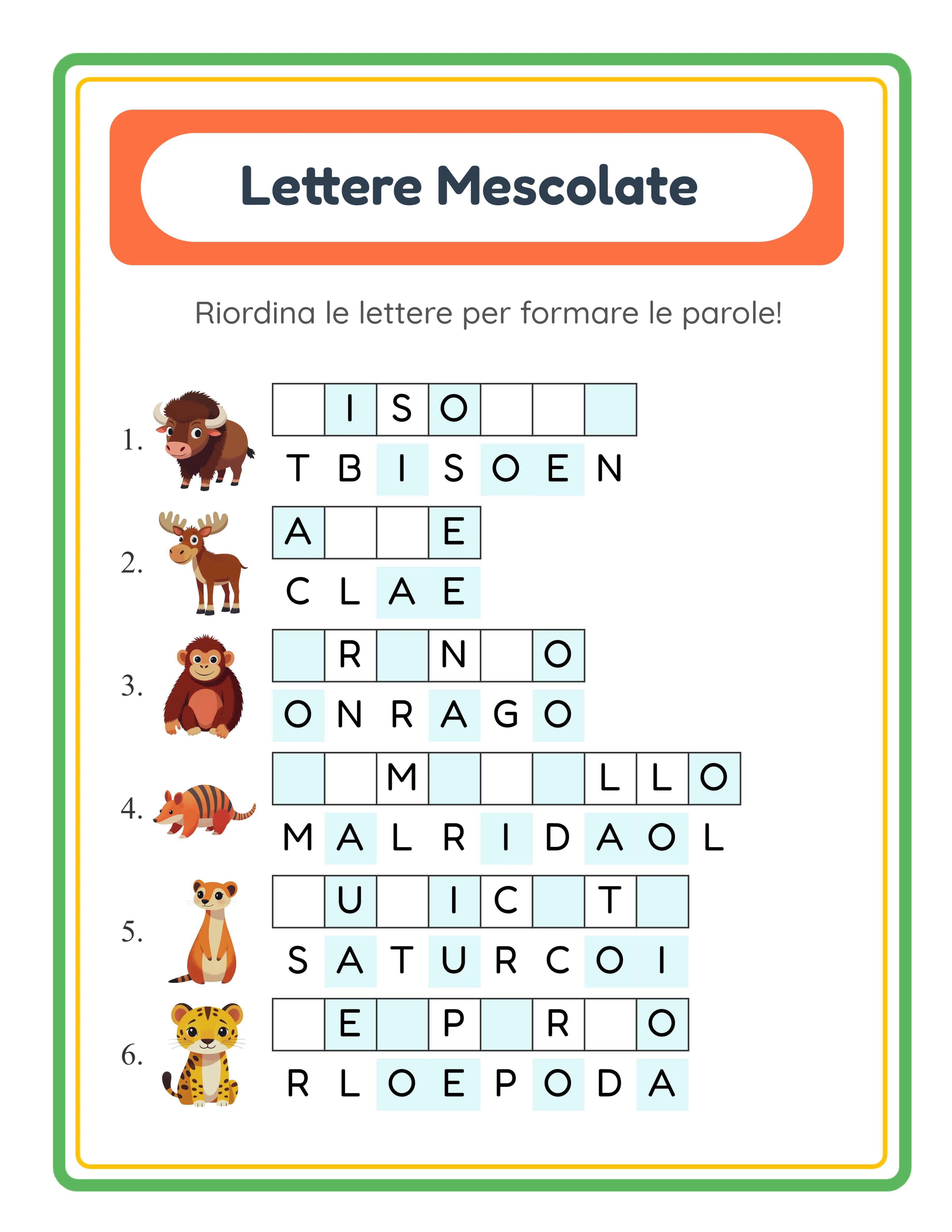 Anagrammi — puzzle di lettere tematici