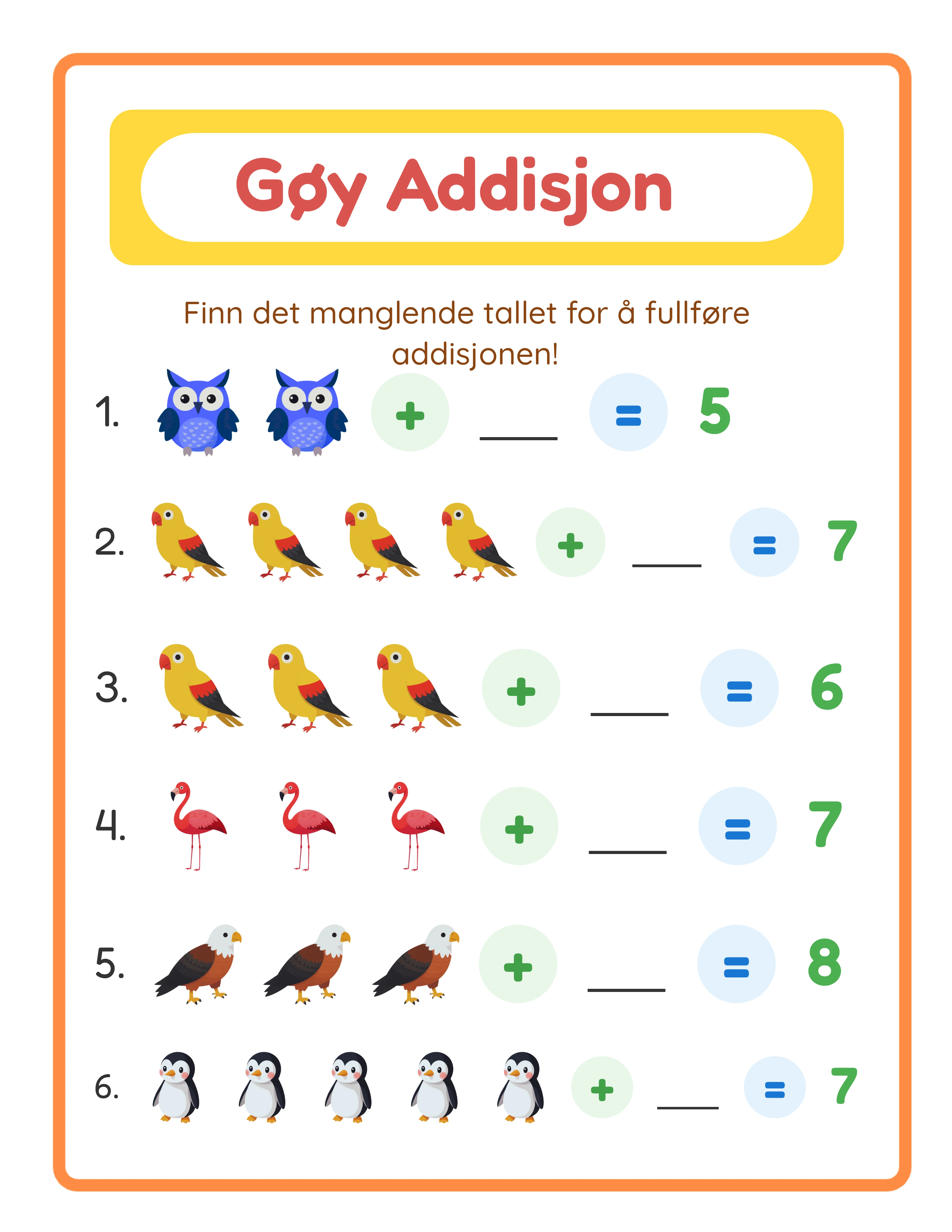 Utvalgt addisjon arbeidsark