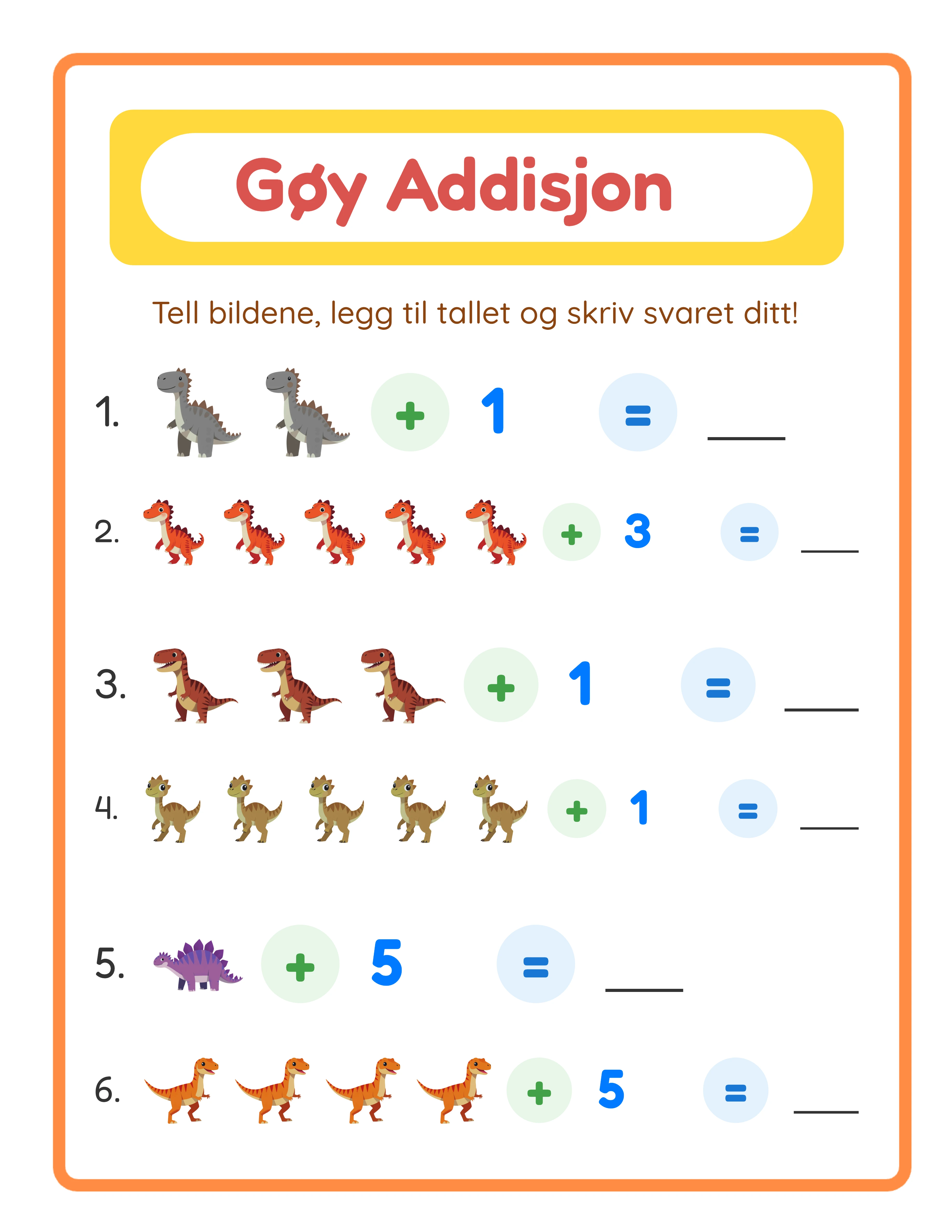 Addisjon avansert arbeidsark