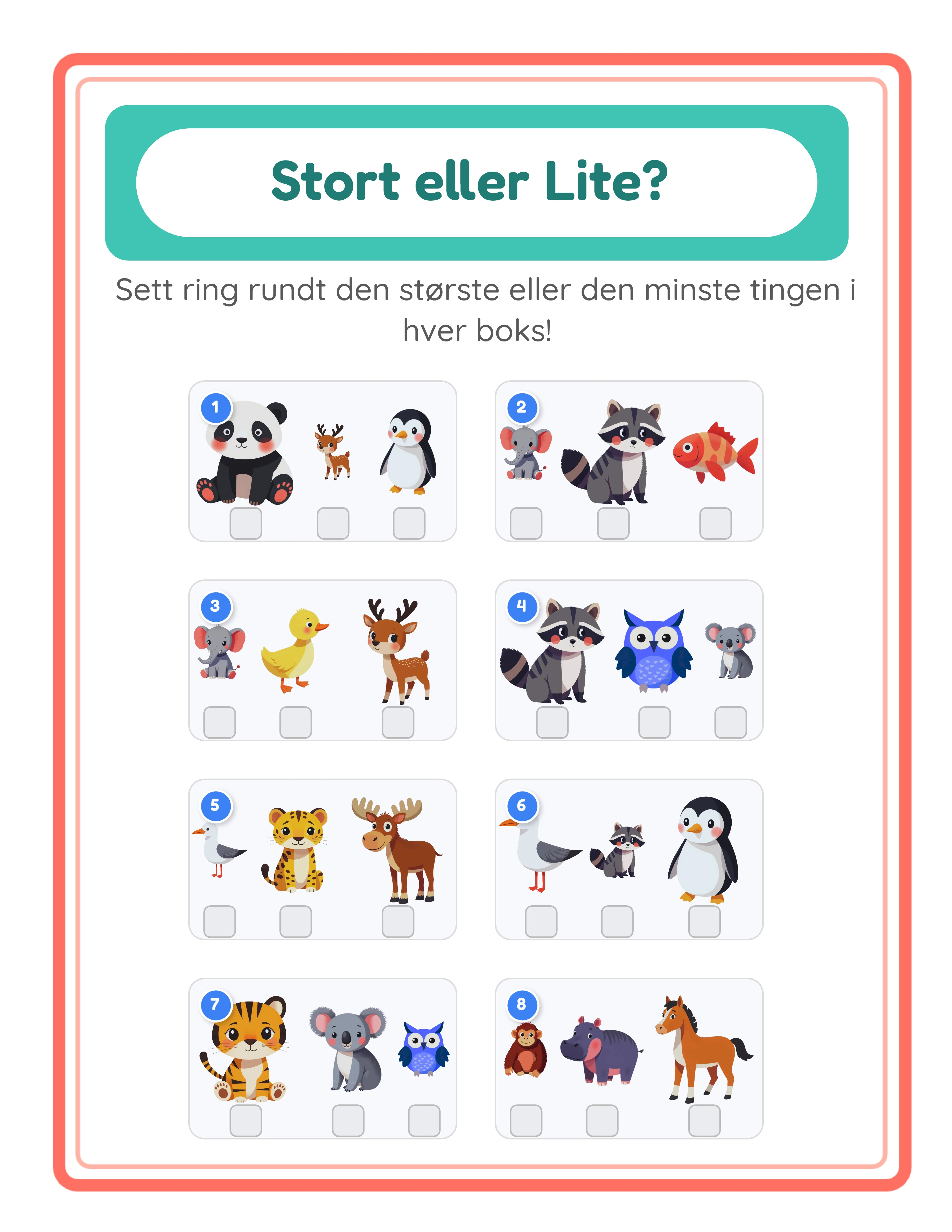 Utvalgt stor & liten arbeidsark