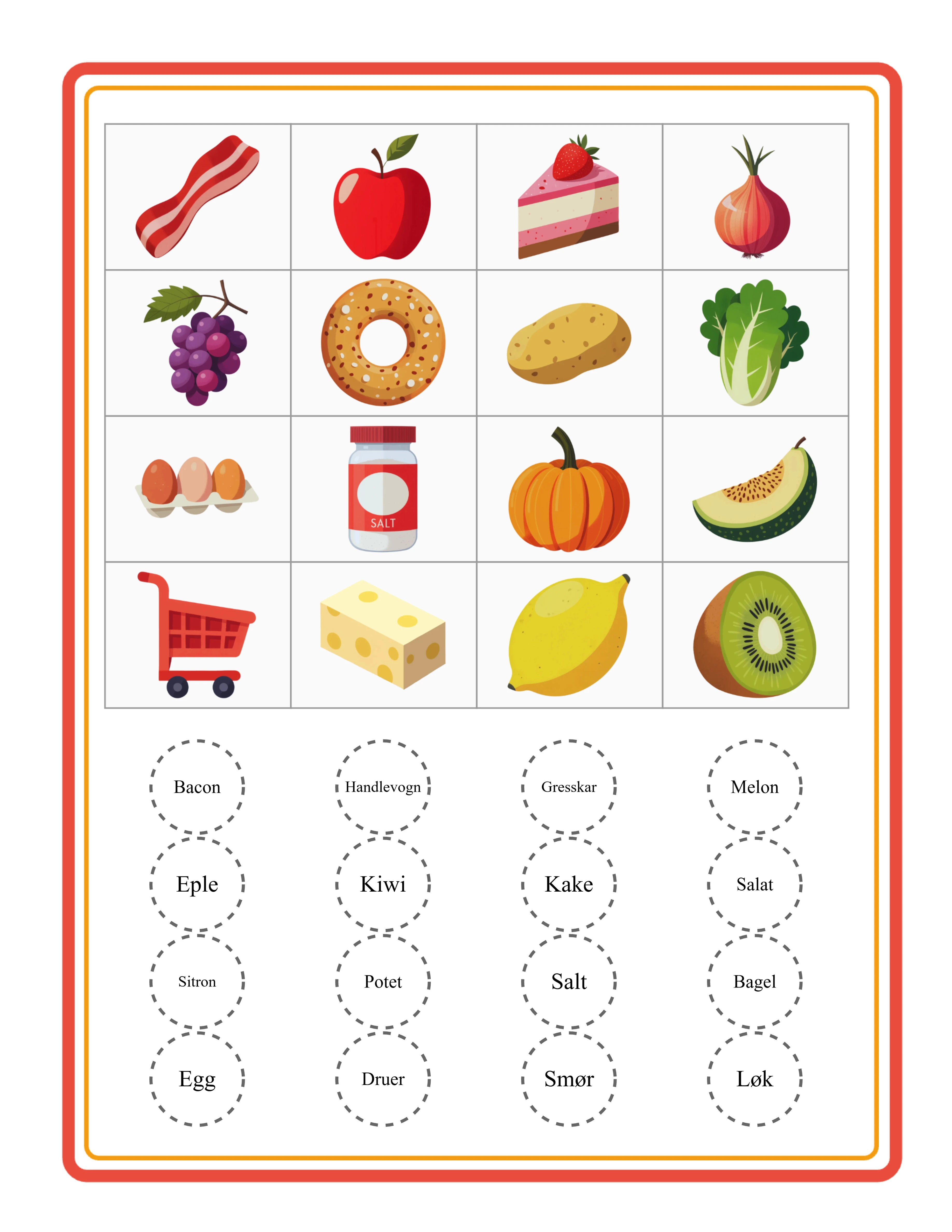 Bingo avansert arbeidsark