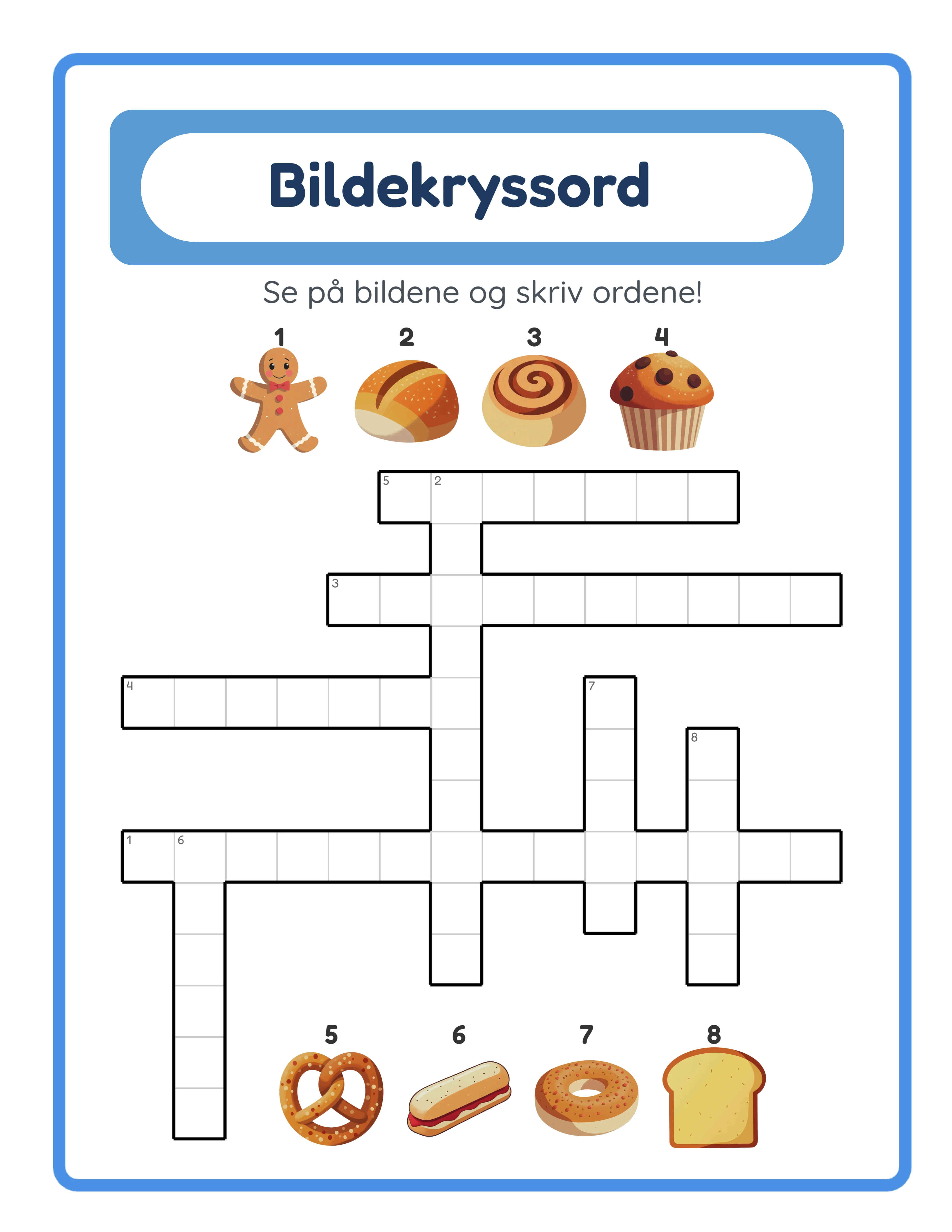 Picture crossword — themed vocabulary