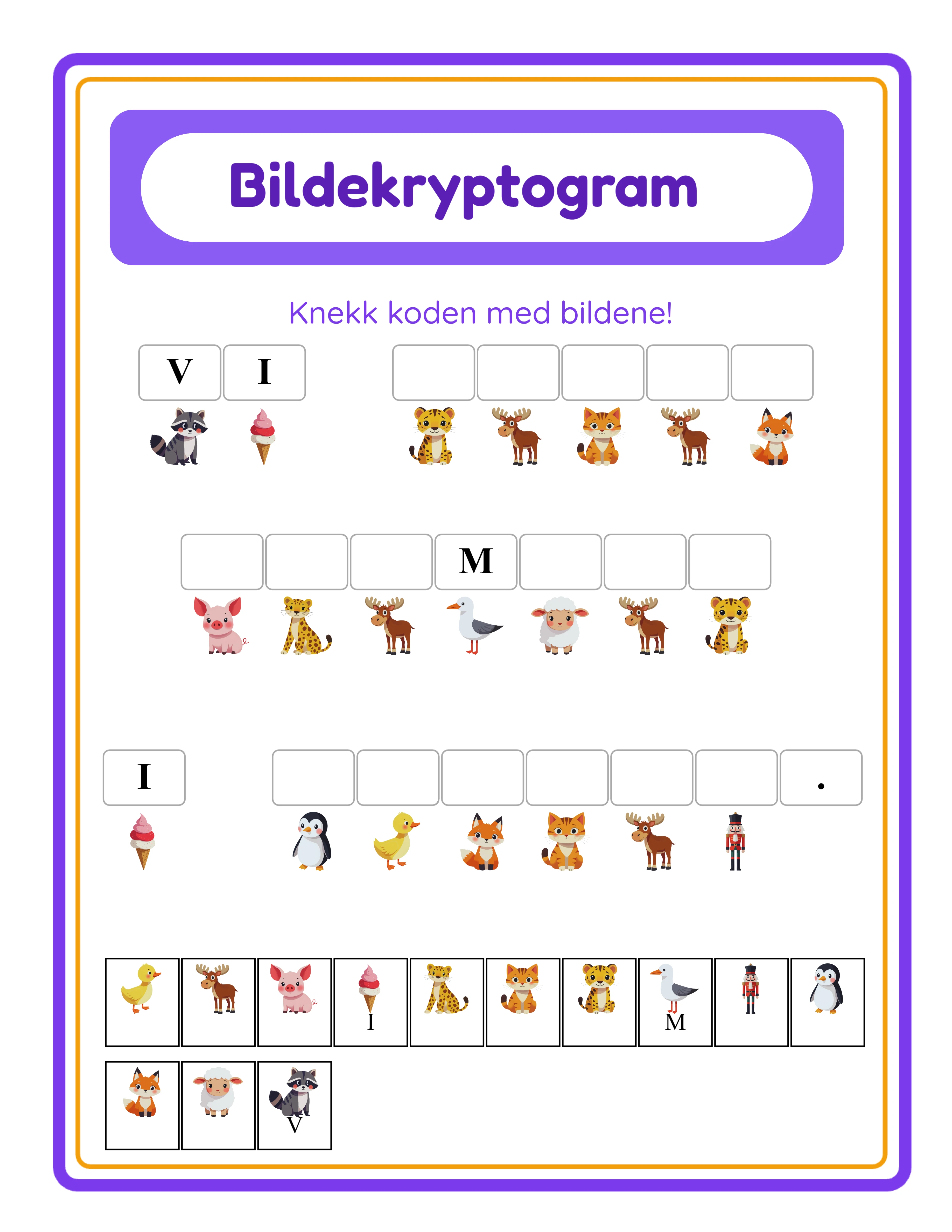 Professional cryptogram printable worksheet