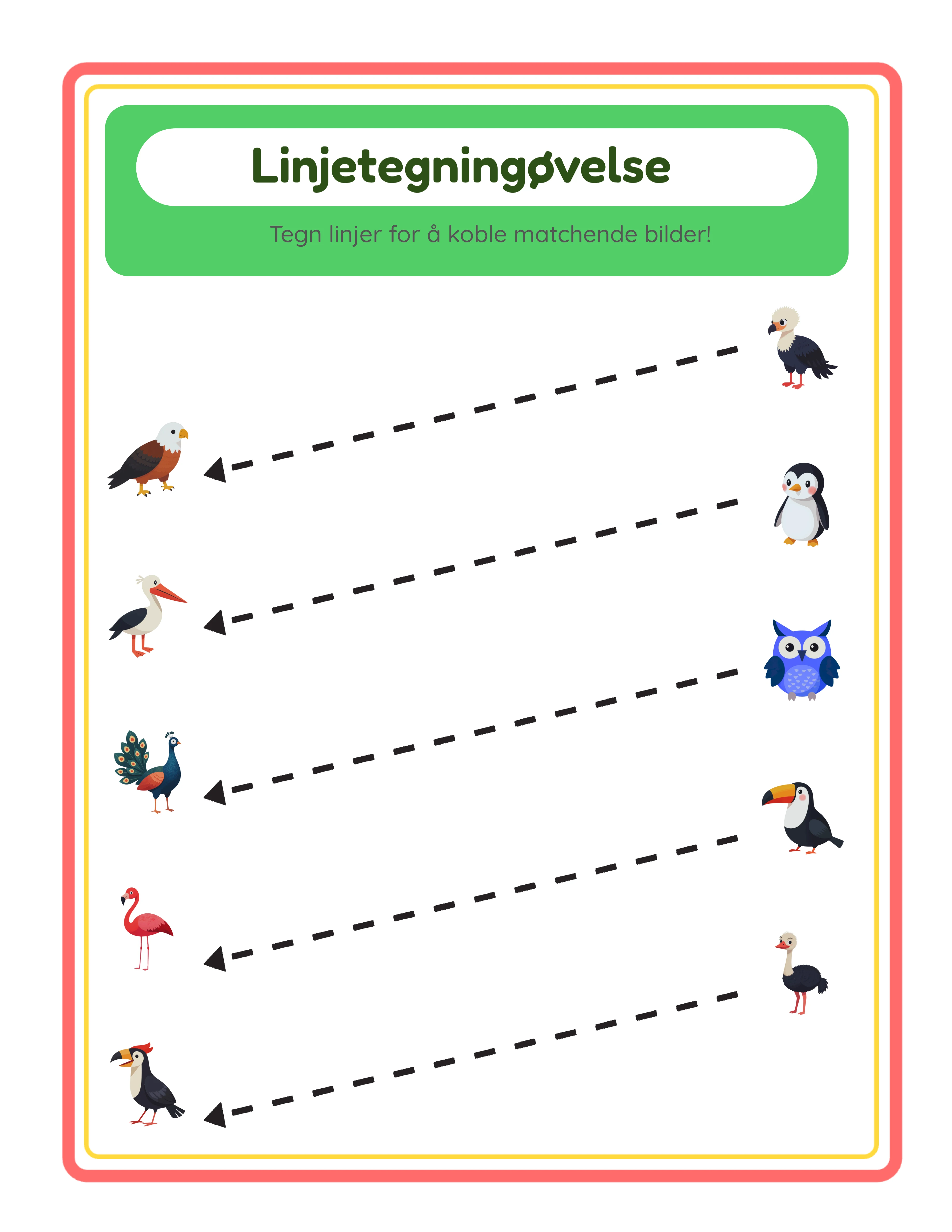 Professional line drawing printable worksheet