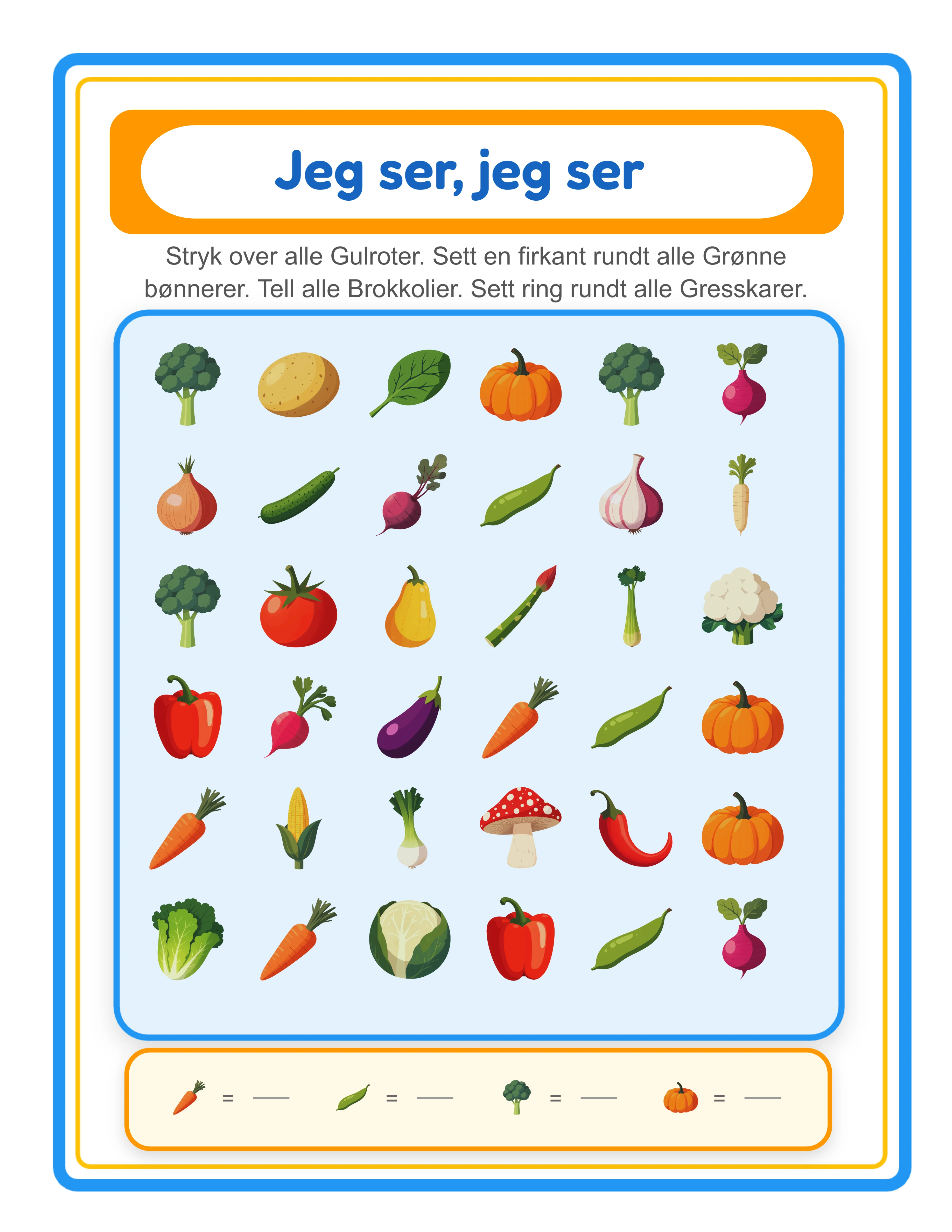 Sok & Tell arbeidsark eksempel 3