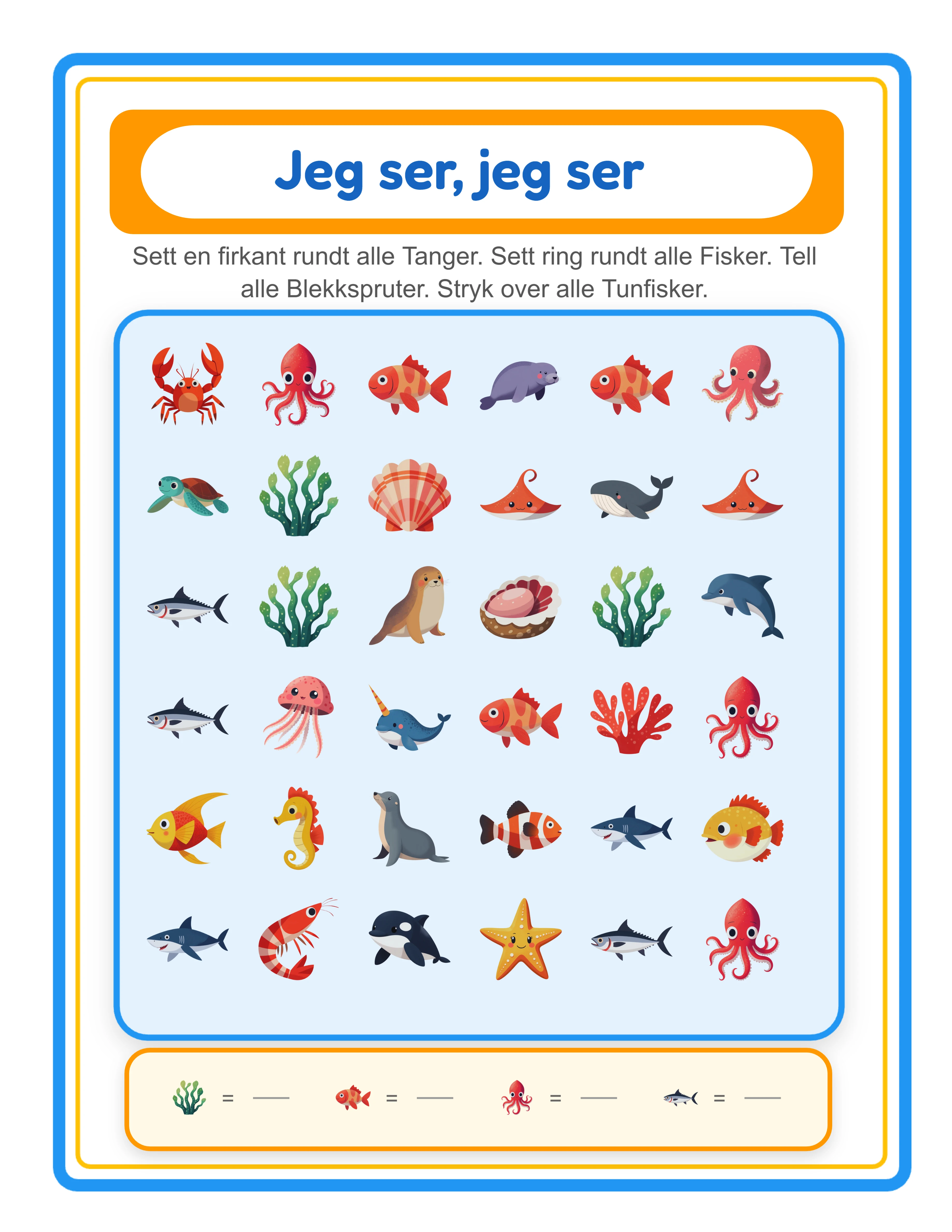 Professional I Spy printable worksheet