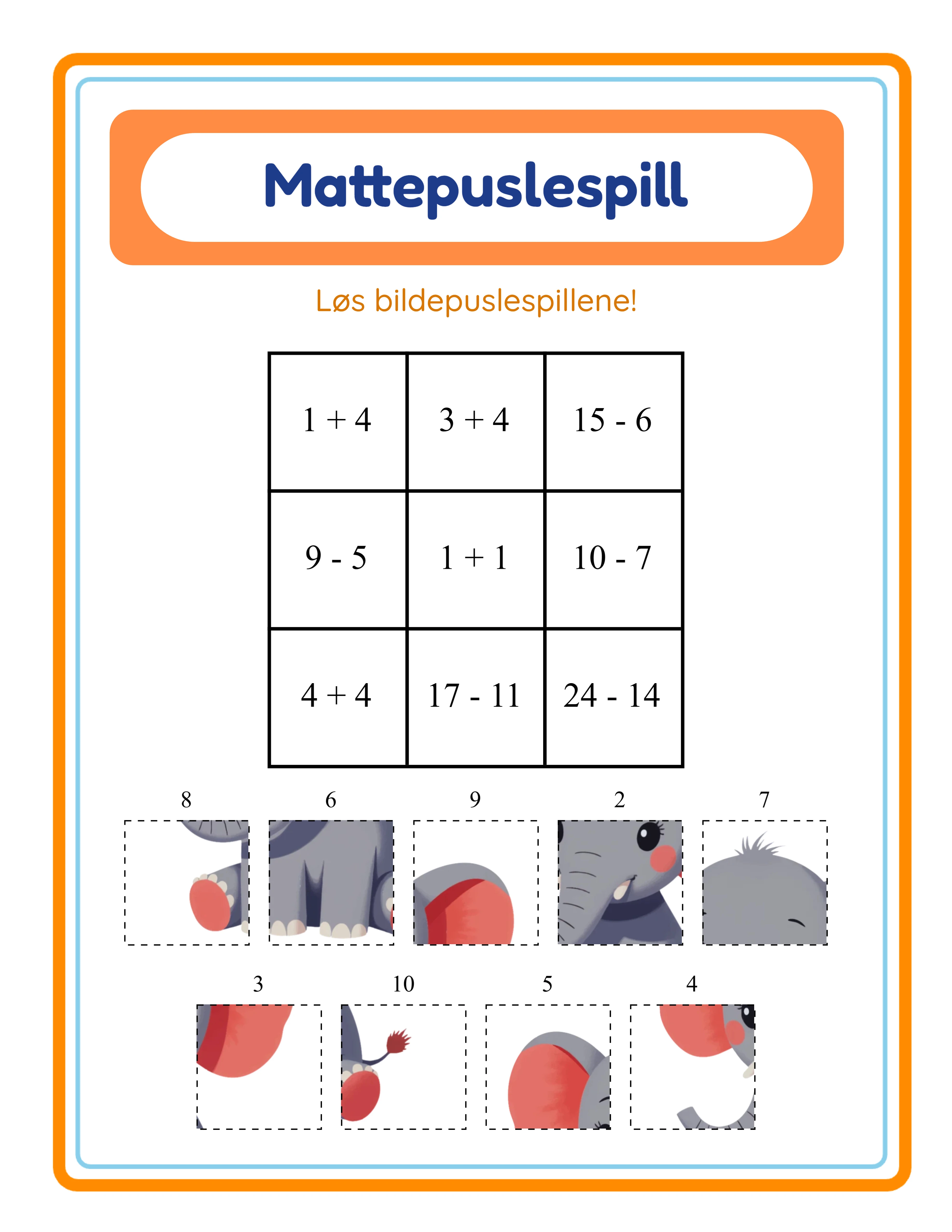 Featured math puzzle — colorful themed reveal