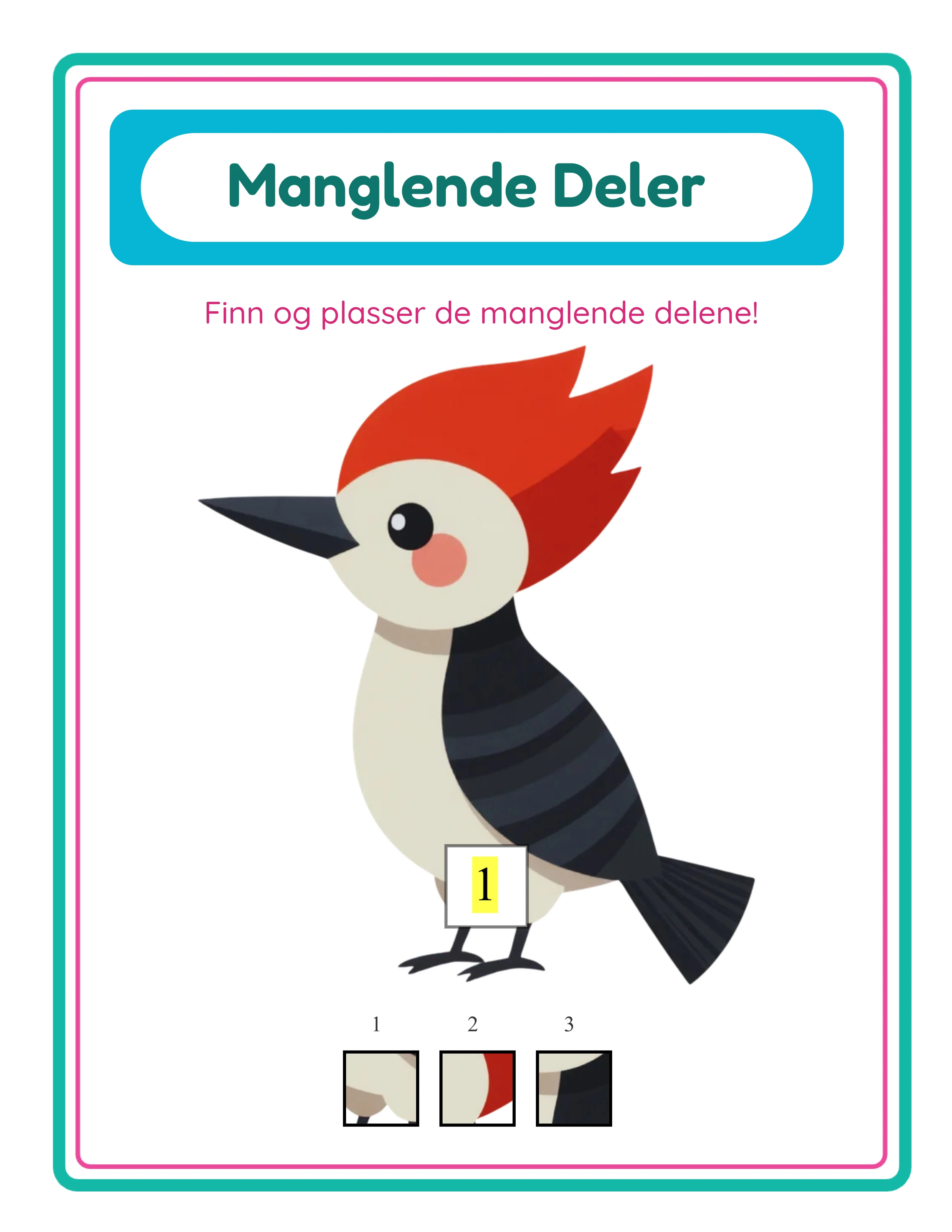 Missing pieces printable answer key