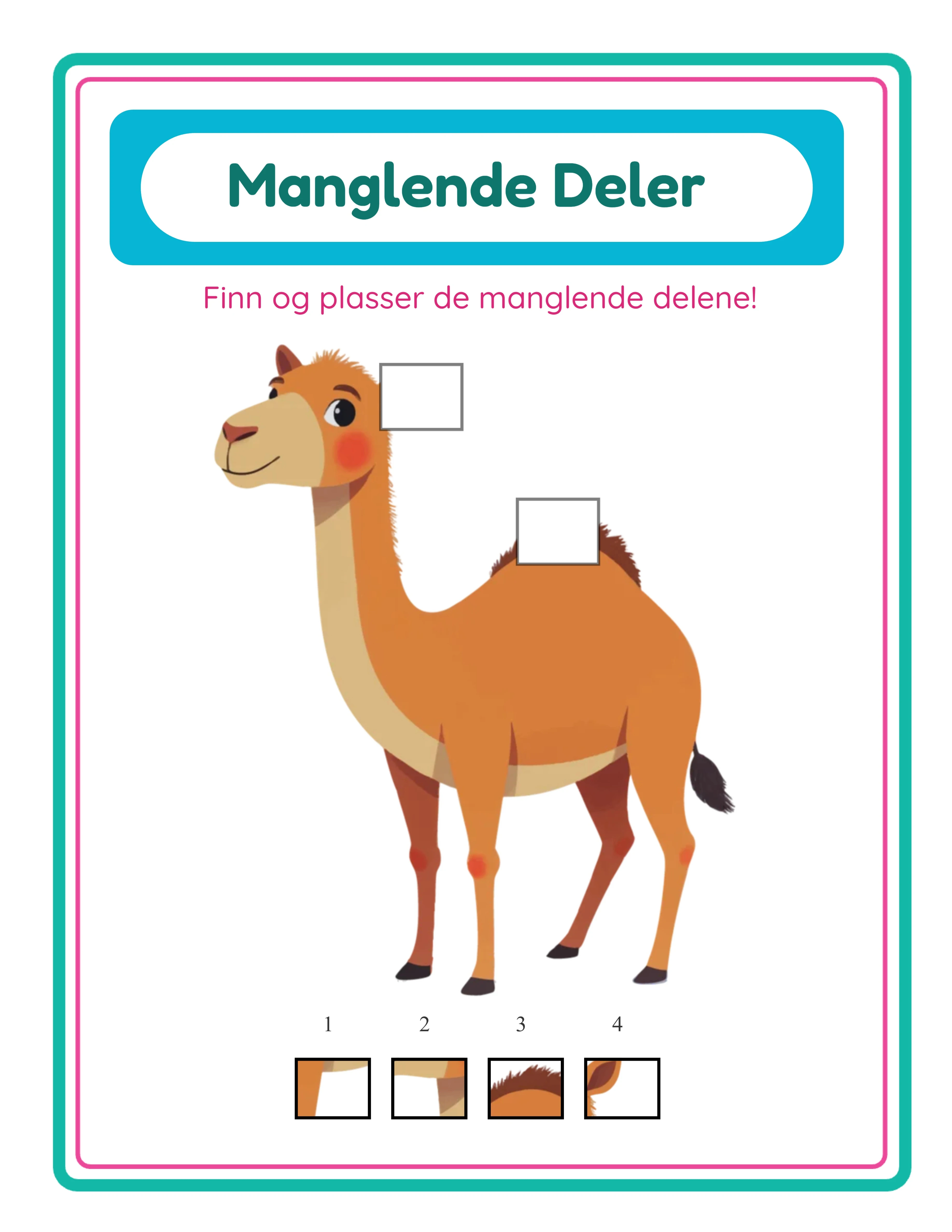 Manglende Deler profesjonelt arbeidsark