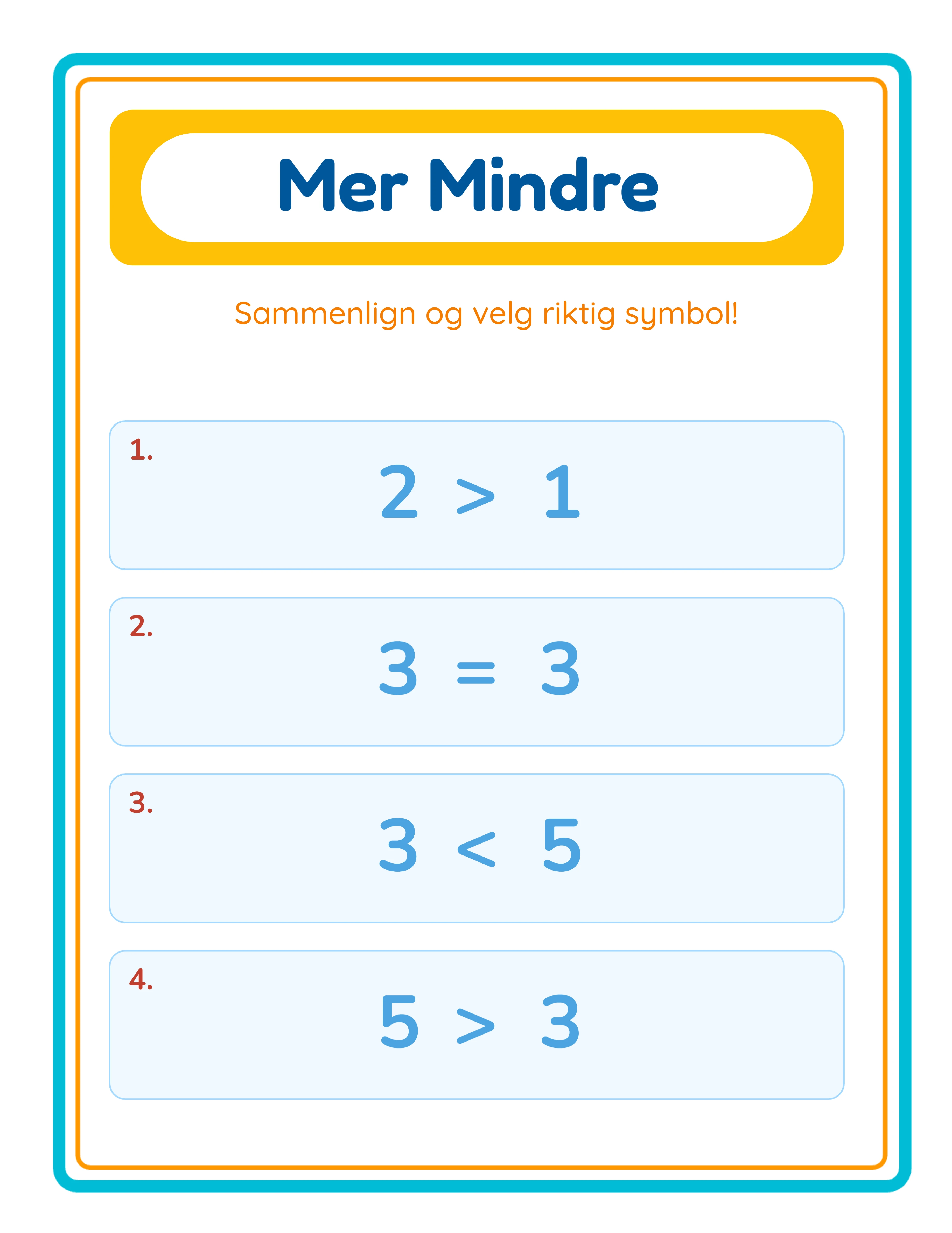 More-less printable answer key