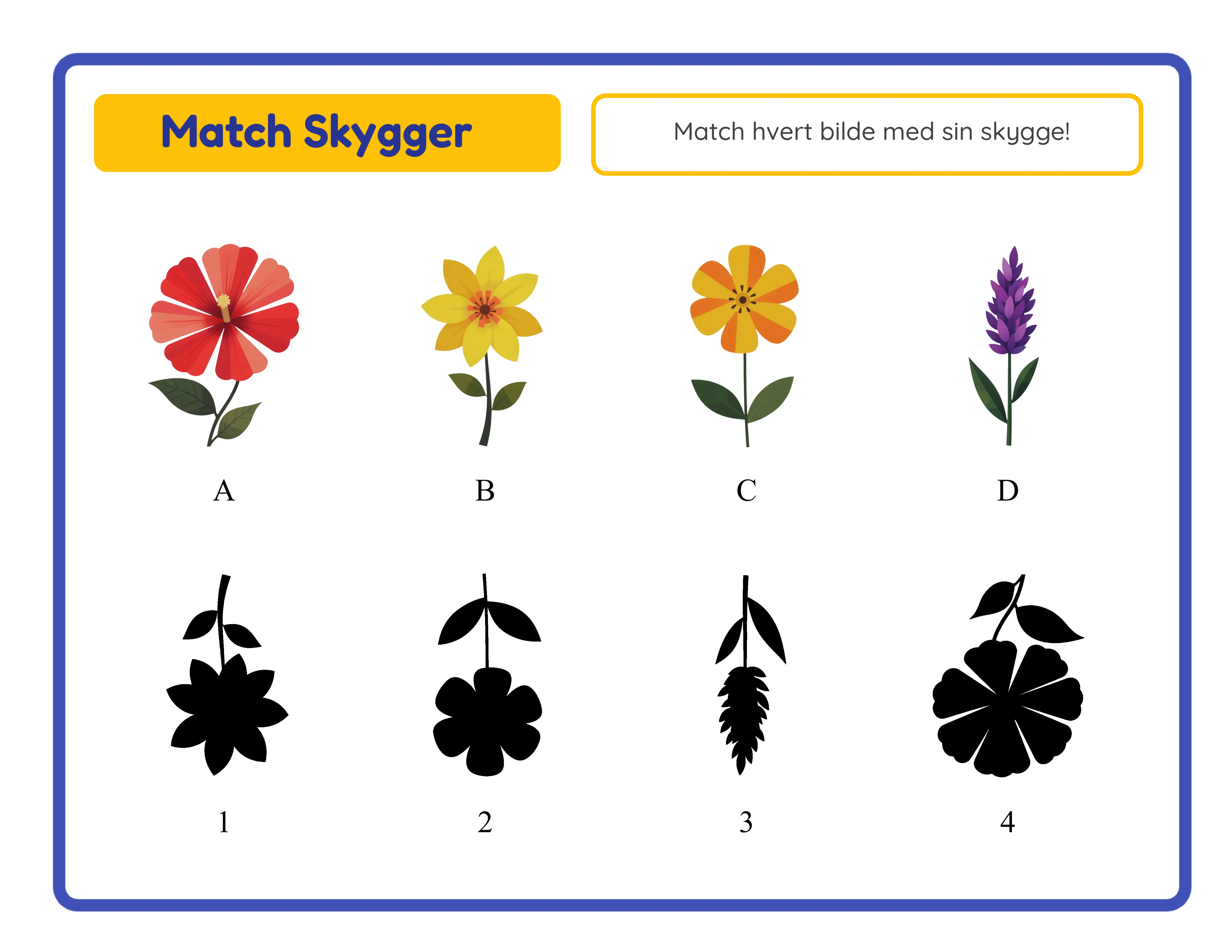 Skyggematching arbeidsark eksempel 2