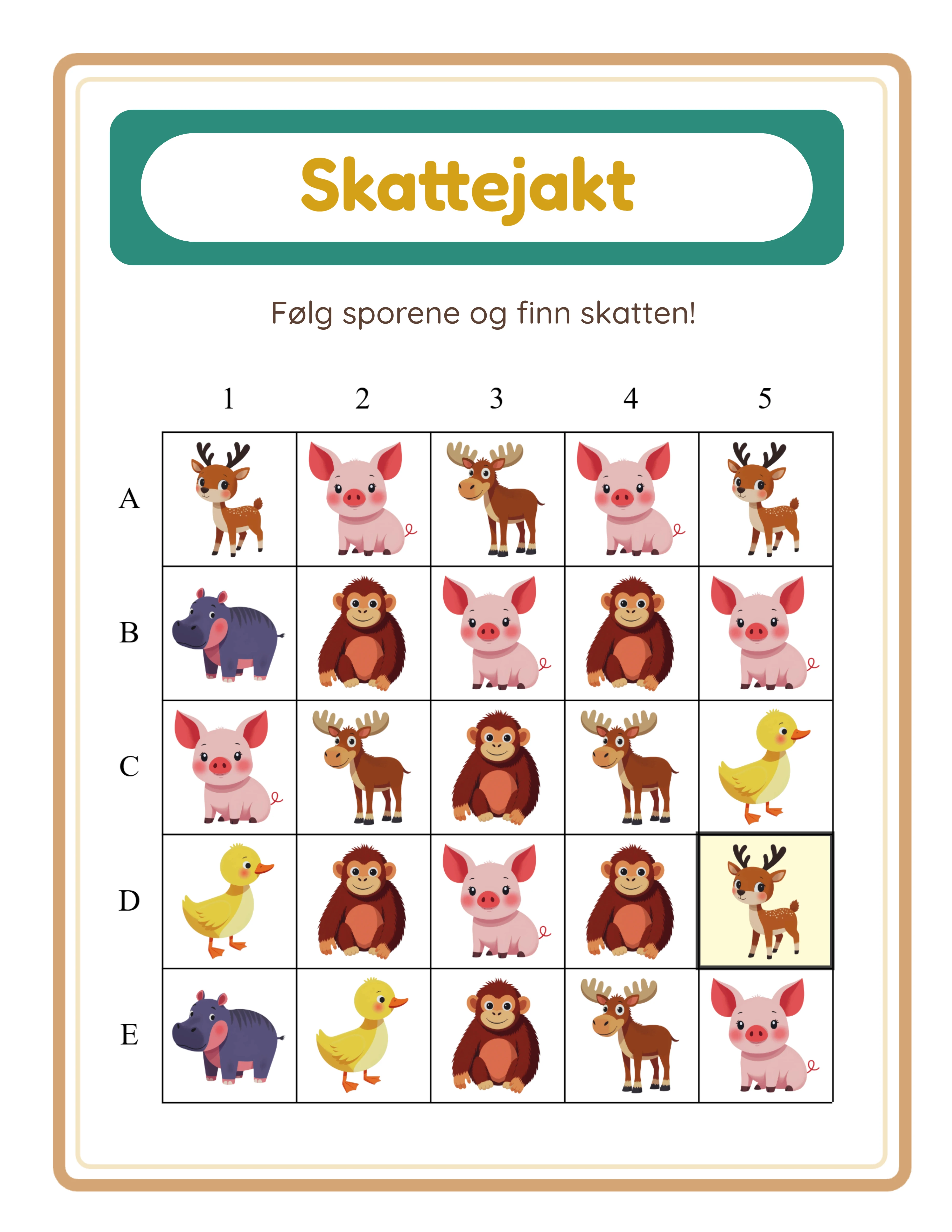 Treasure hunt printable answer key