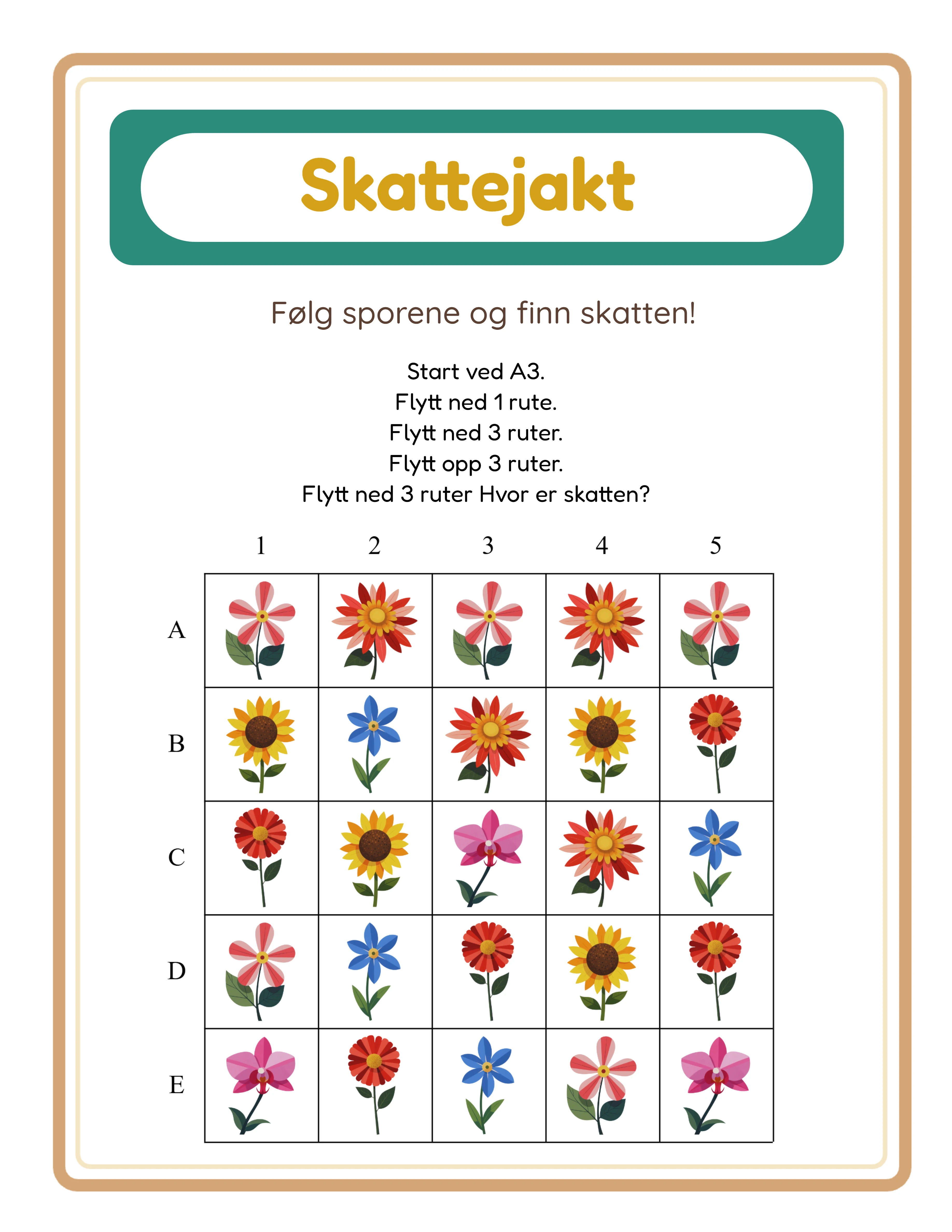 Professional treasure hunt printable worksheet