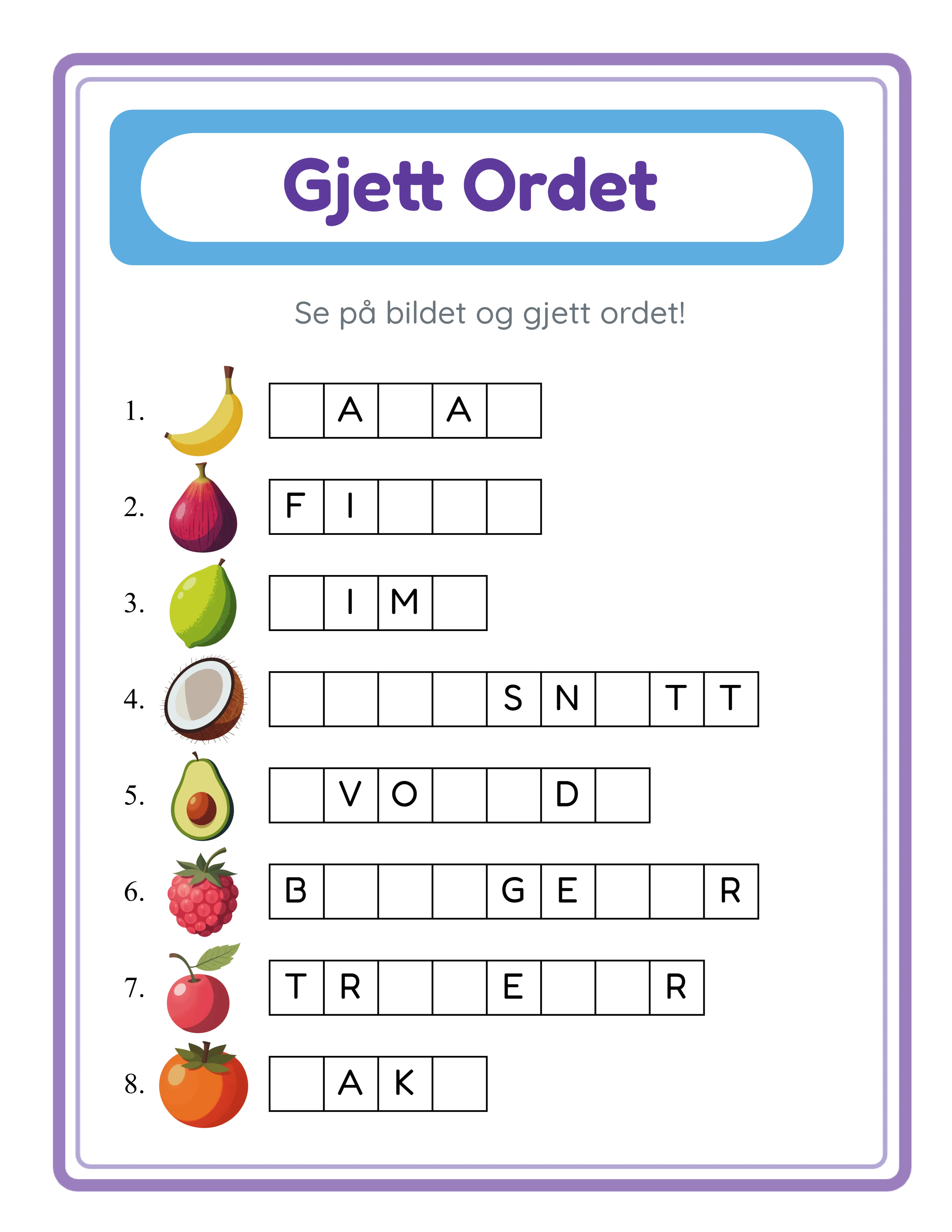 Word guess — themed variation