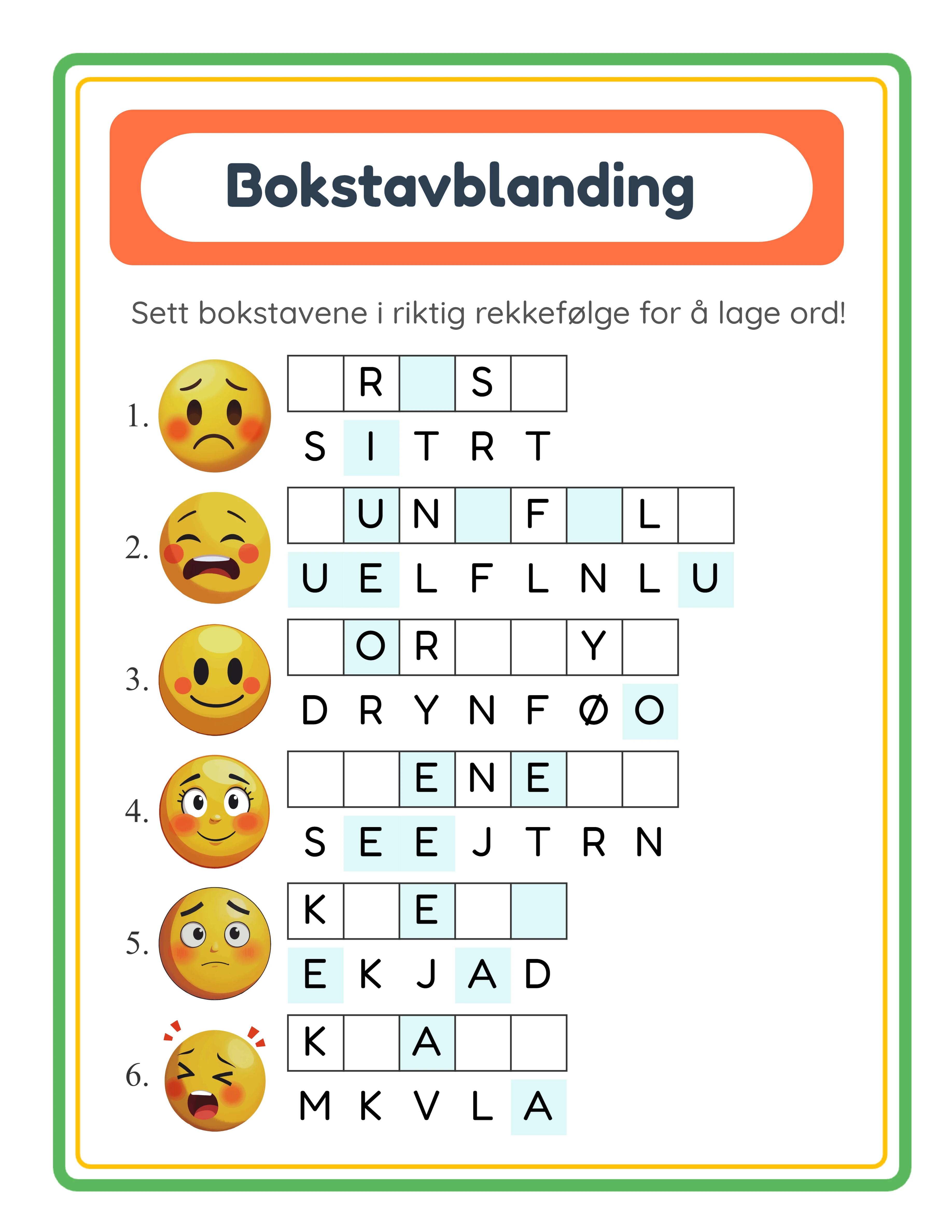 Word scramble — advanced challenges